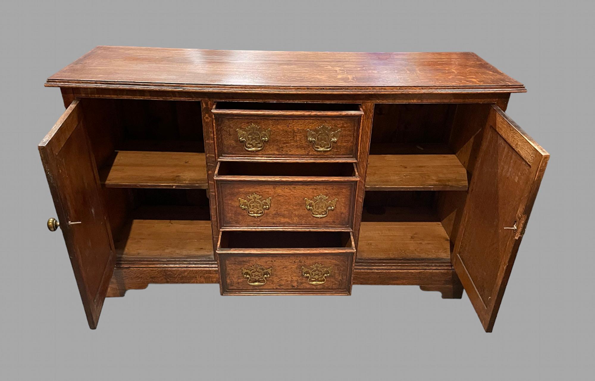 British Early 19thc Medium Sized Oak Dresser