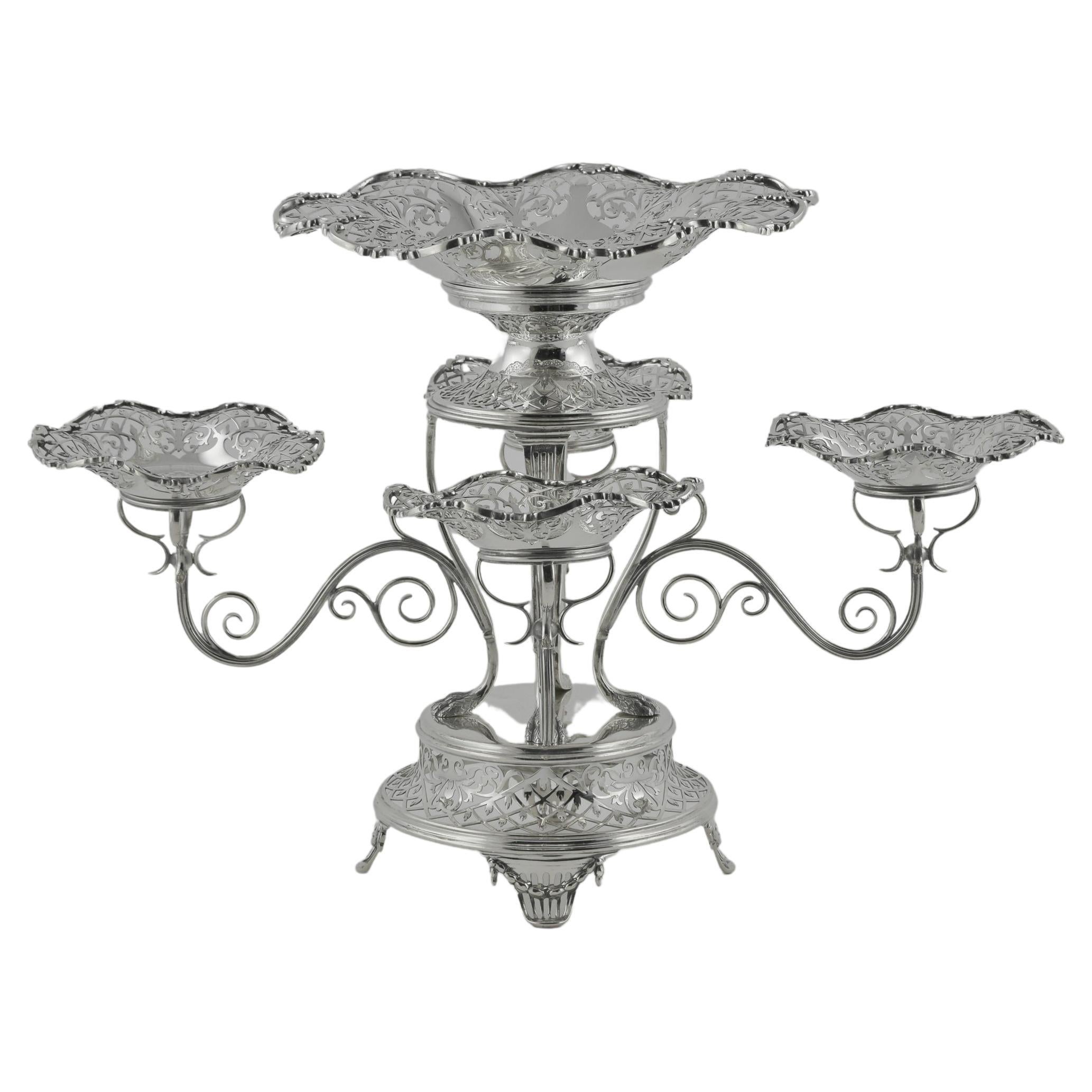 Early 20th Century 5 Dish Silver Plated Epergne