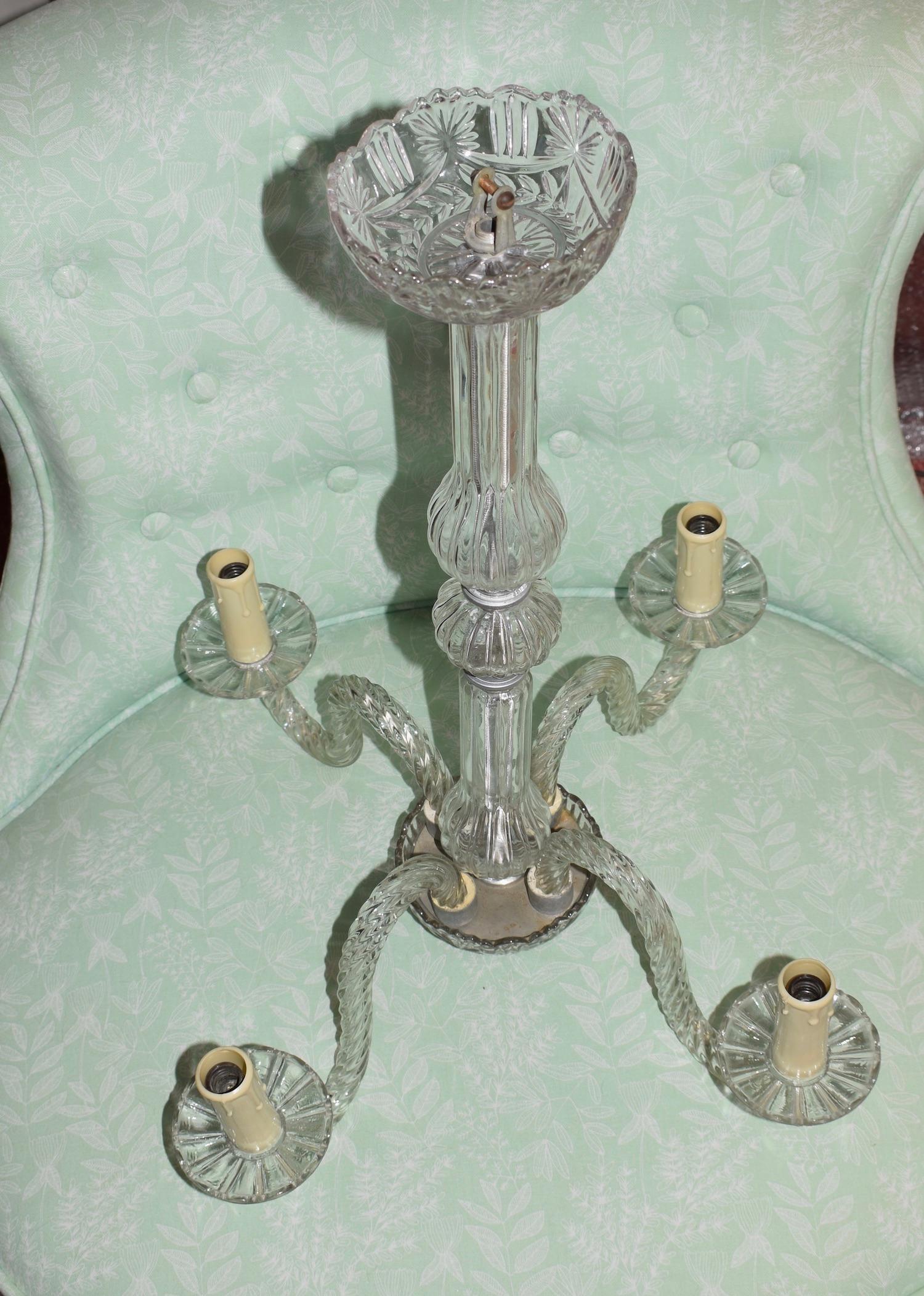 Early 20th Century Glass Chandelier 2