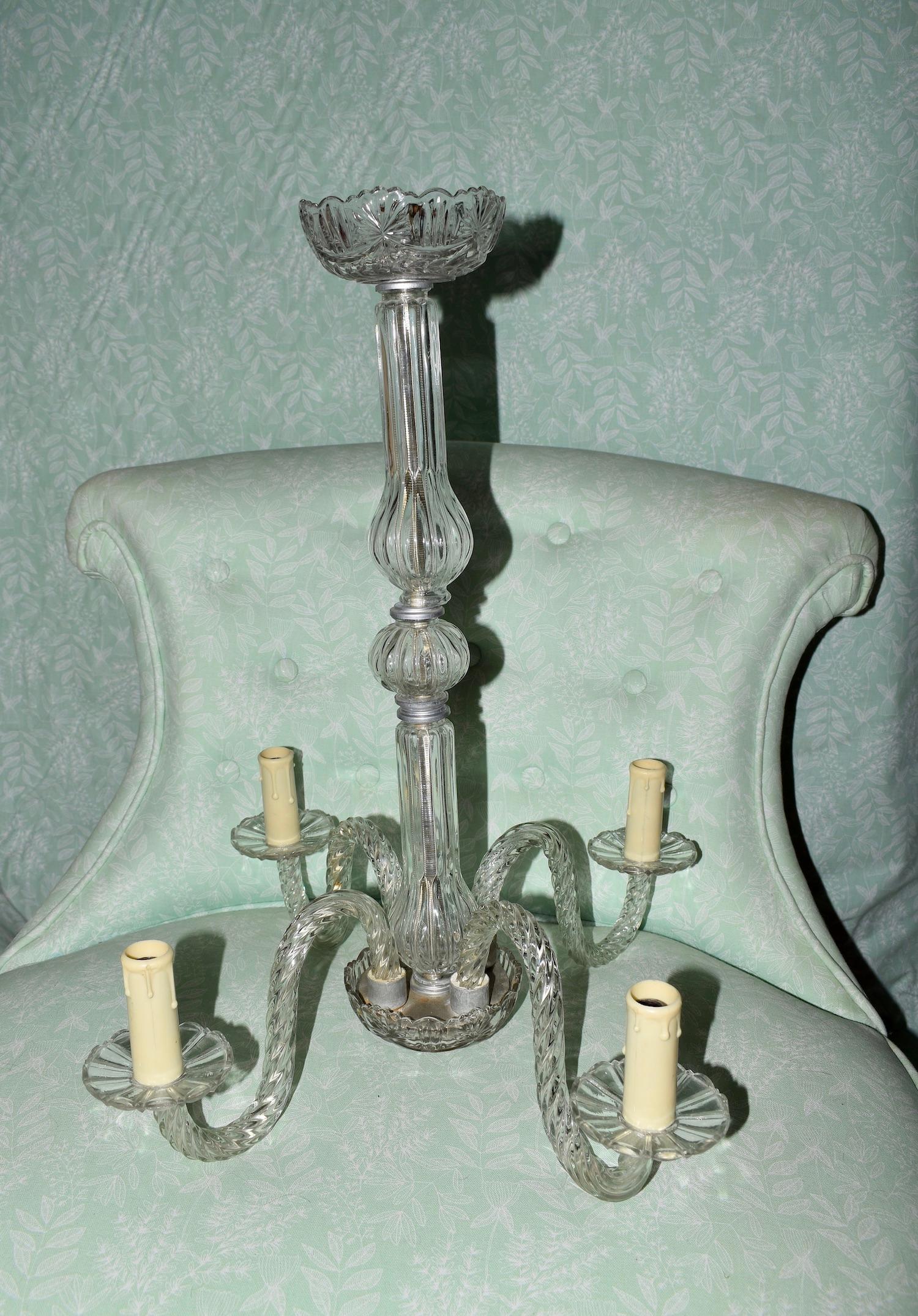 Early 20th Century Glass Chandelier 4