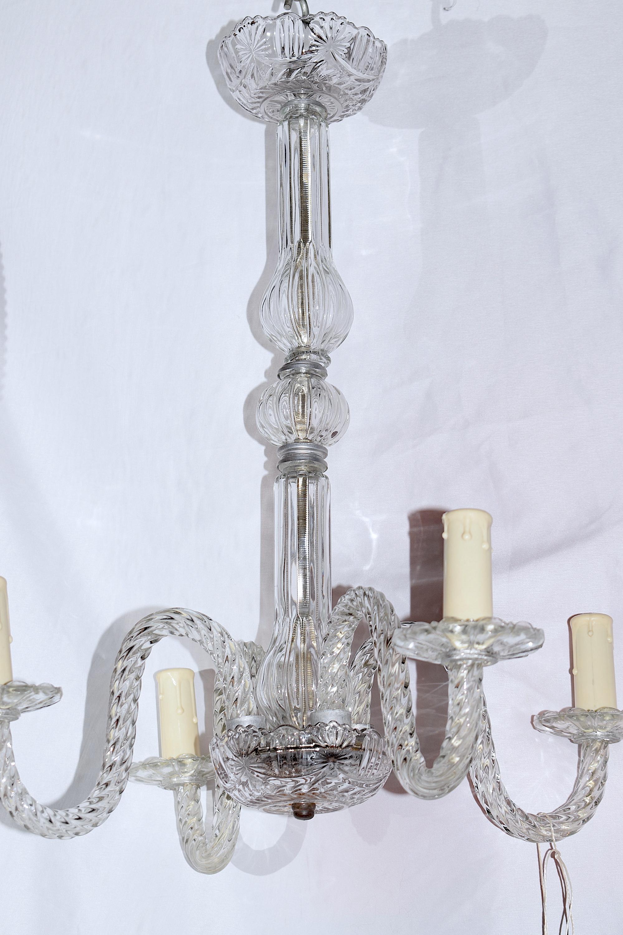 Early 20th Century Glass Chandelier 1
