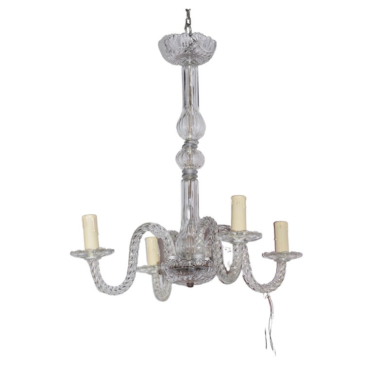 Early 20th Century Glass Chandelier For Sale at 1stDibs