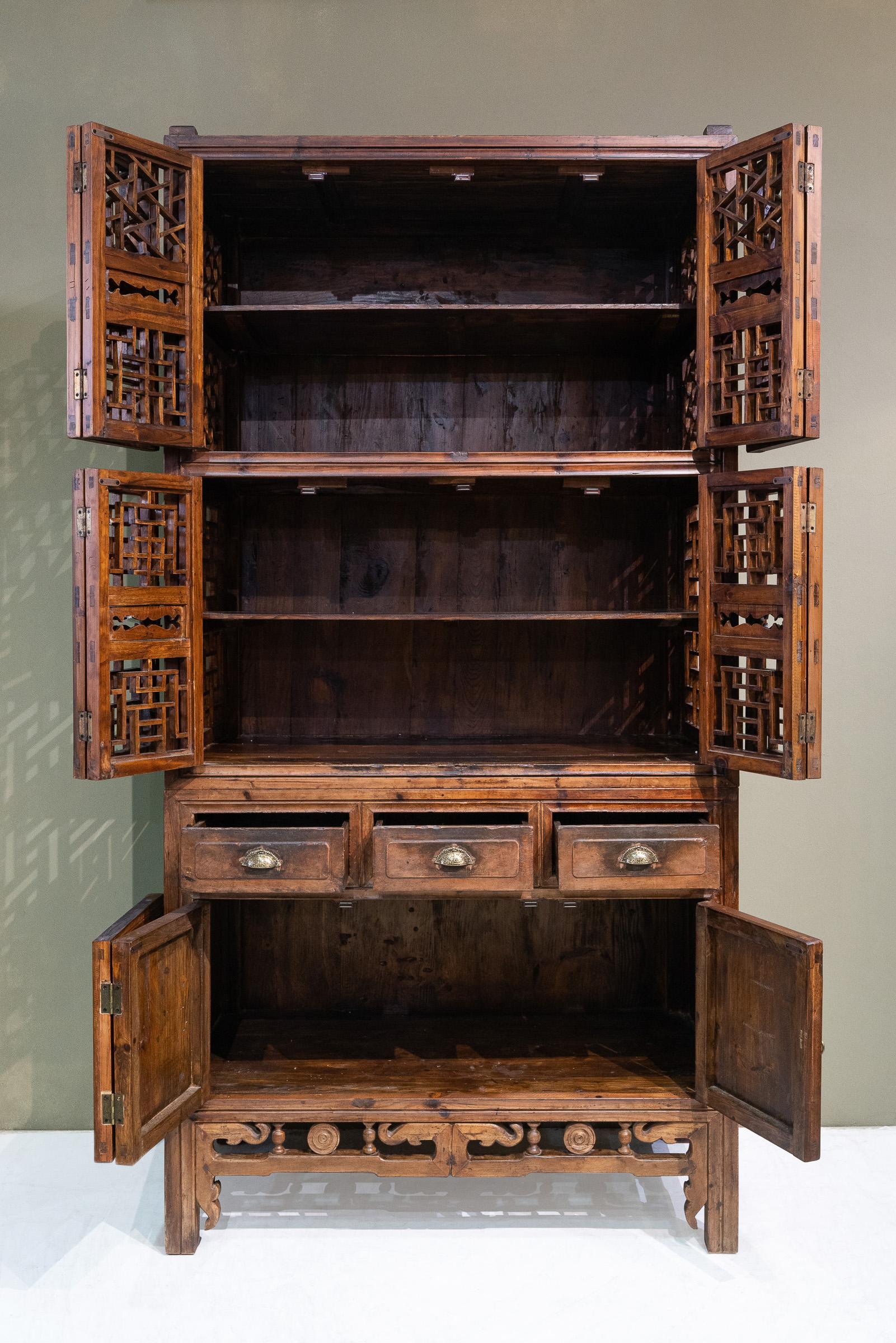 Woodwork Early 20th Century Tall Zhejiang Kitchen Cabinet