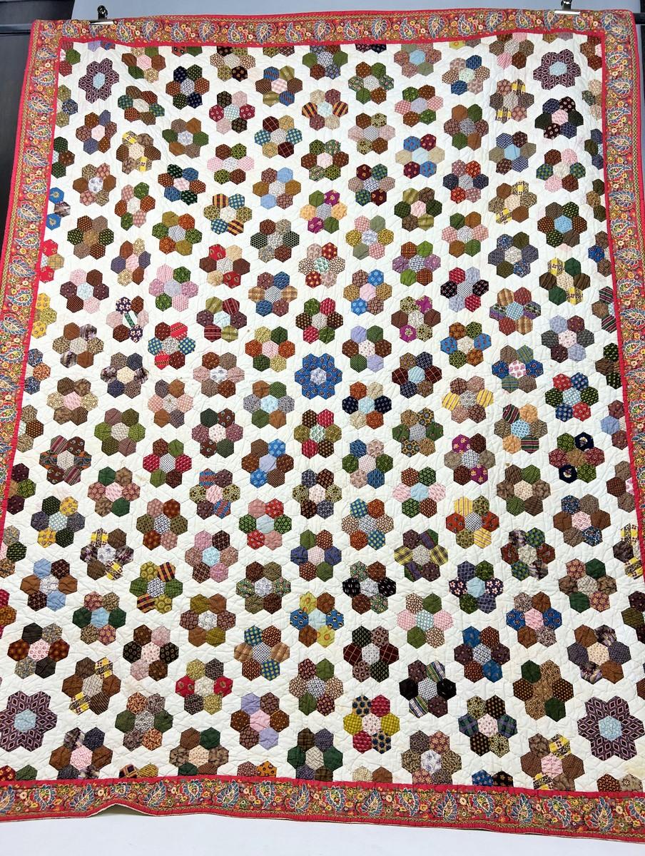 Una trapunta in cotone stampato Patchwork - Francia Provenza Circa 1840-1850 in vendita 7