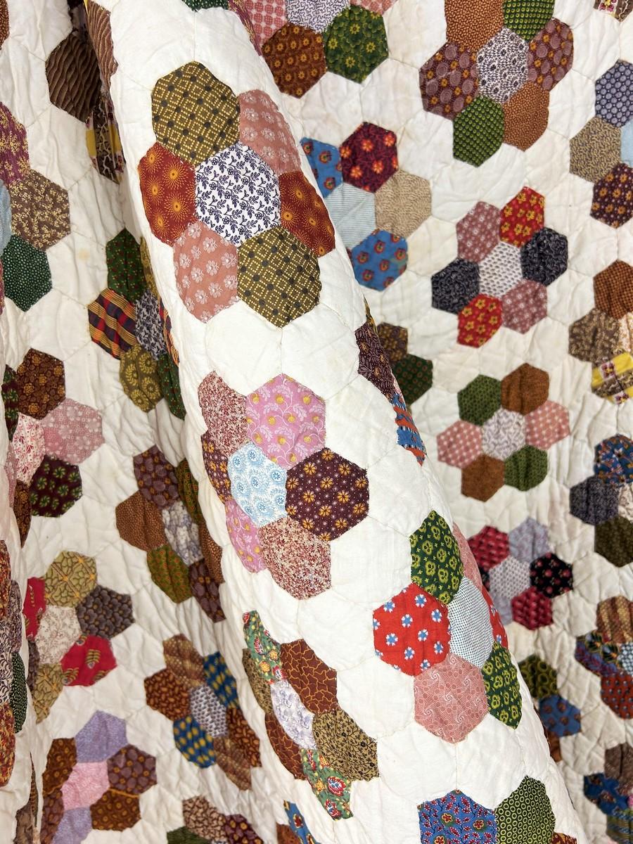 Una trapunta in cotone stampato Patchwork - Francia Provenza Circa 1840-1850 in vendita 9