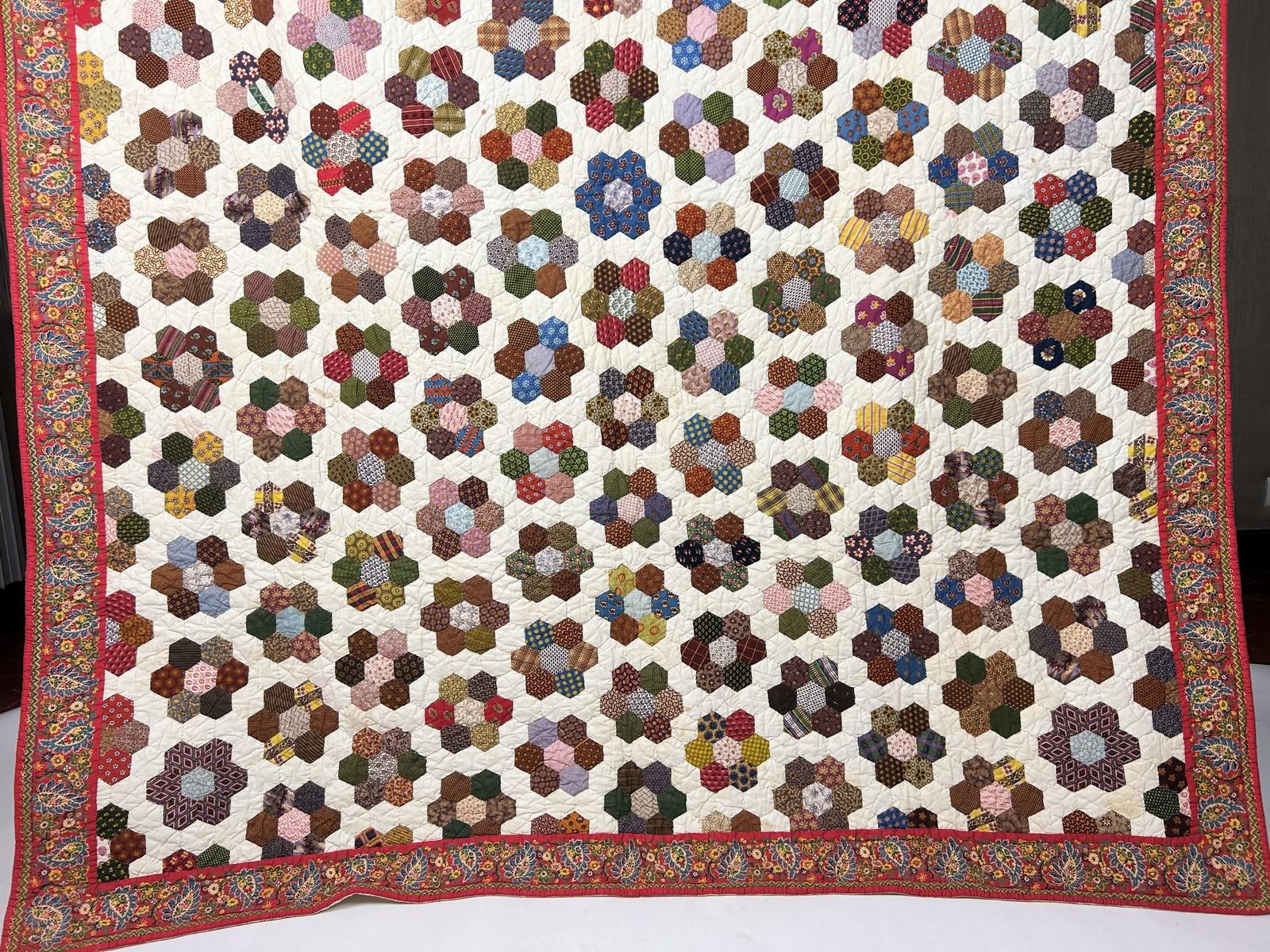 Una trapunta in cotone stampato Patchwork - Francia Provenza Circa 1840-1850 in vendita 2