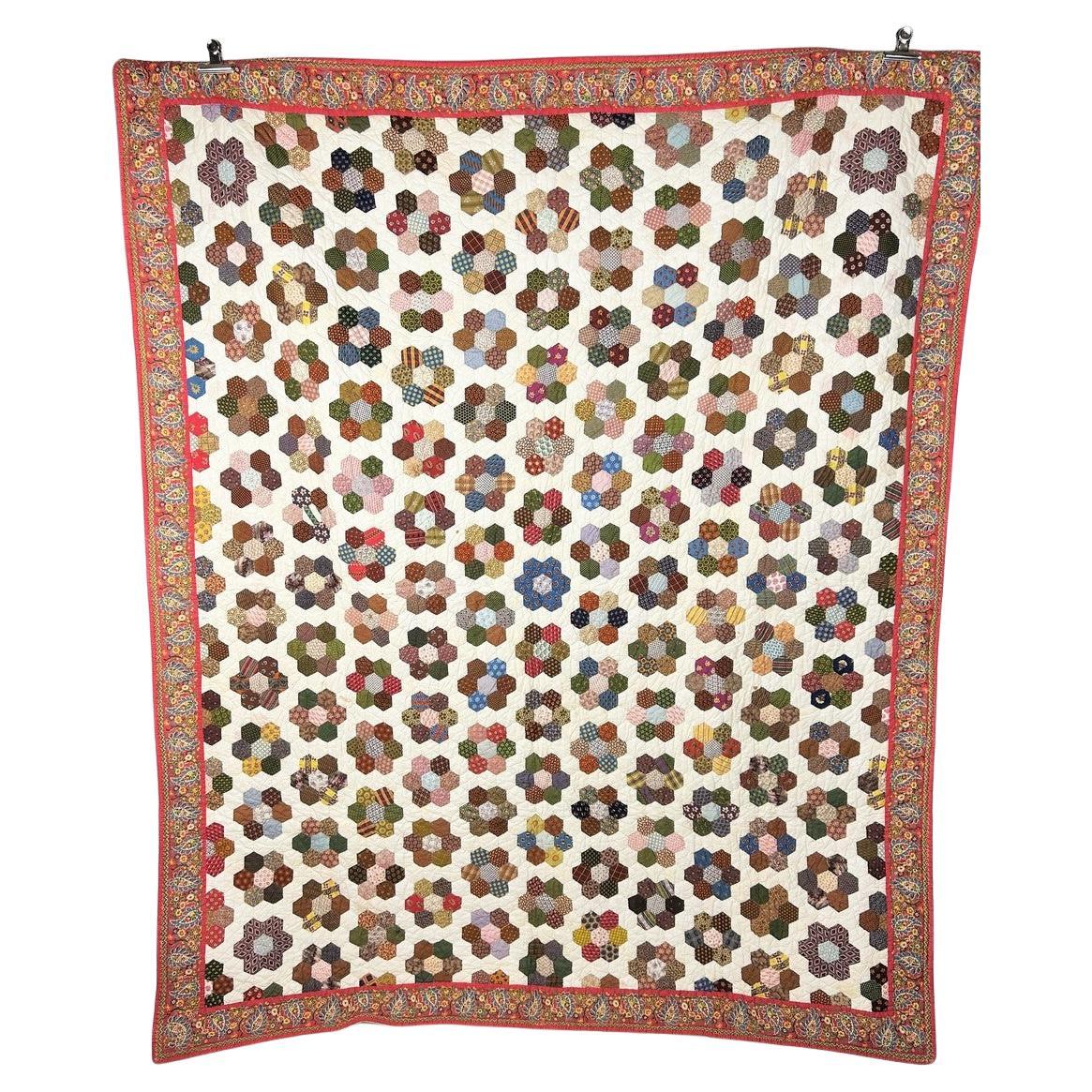Una trapunta in cotone stampato Patchwork - Francia Provenza Circa 1840-1850