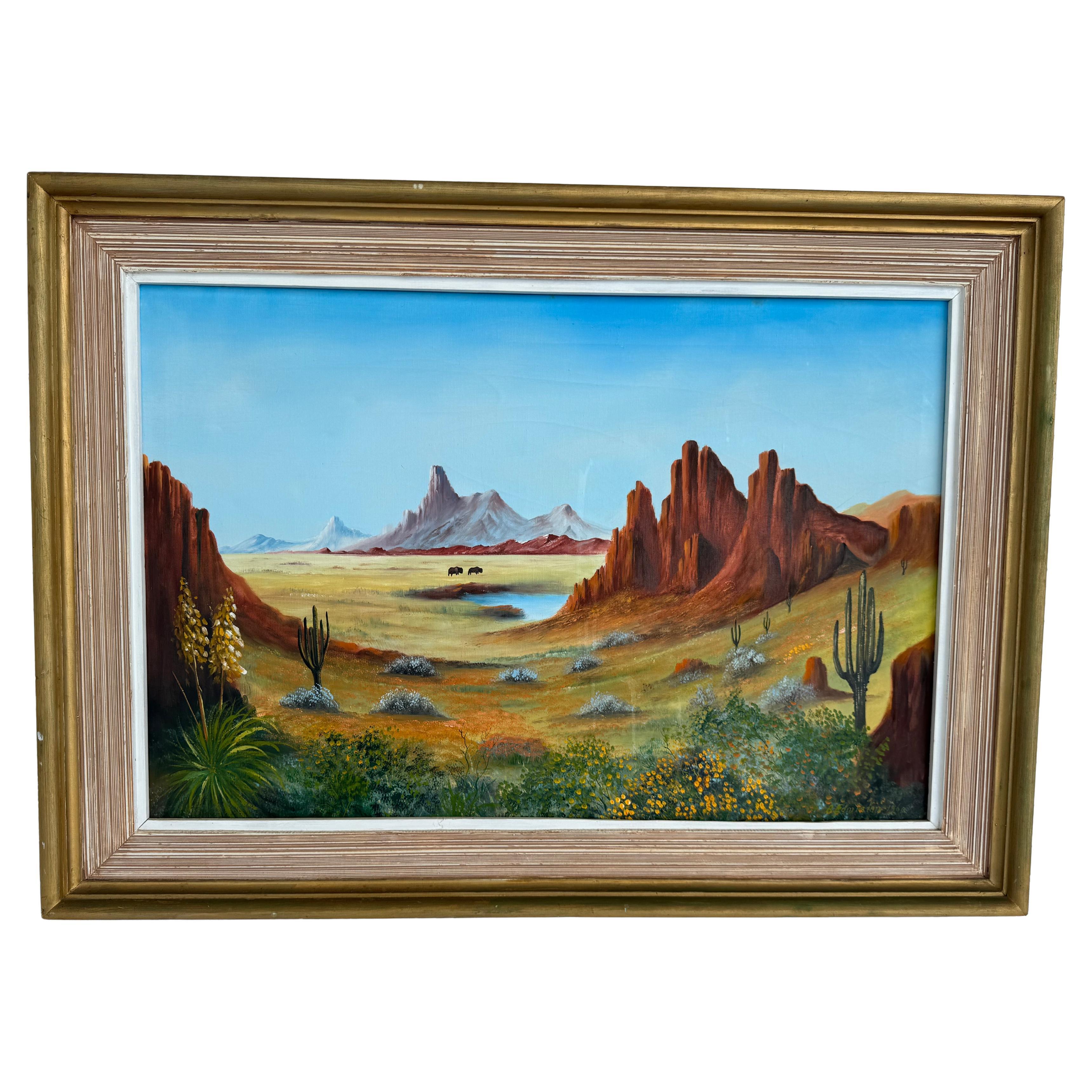 A. Edmiston Southwestern Landscape Acryl auf Leinwand 36" x 24" im Angebot