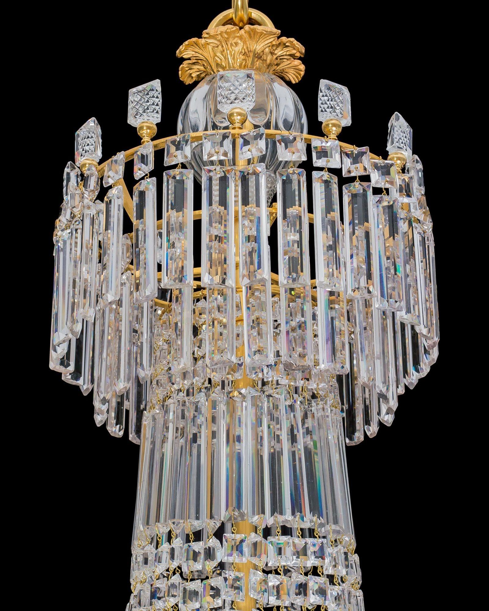 English A Eight Light Regency Chandelier By John Blades For Sale