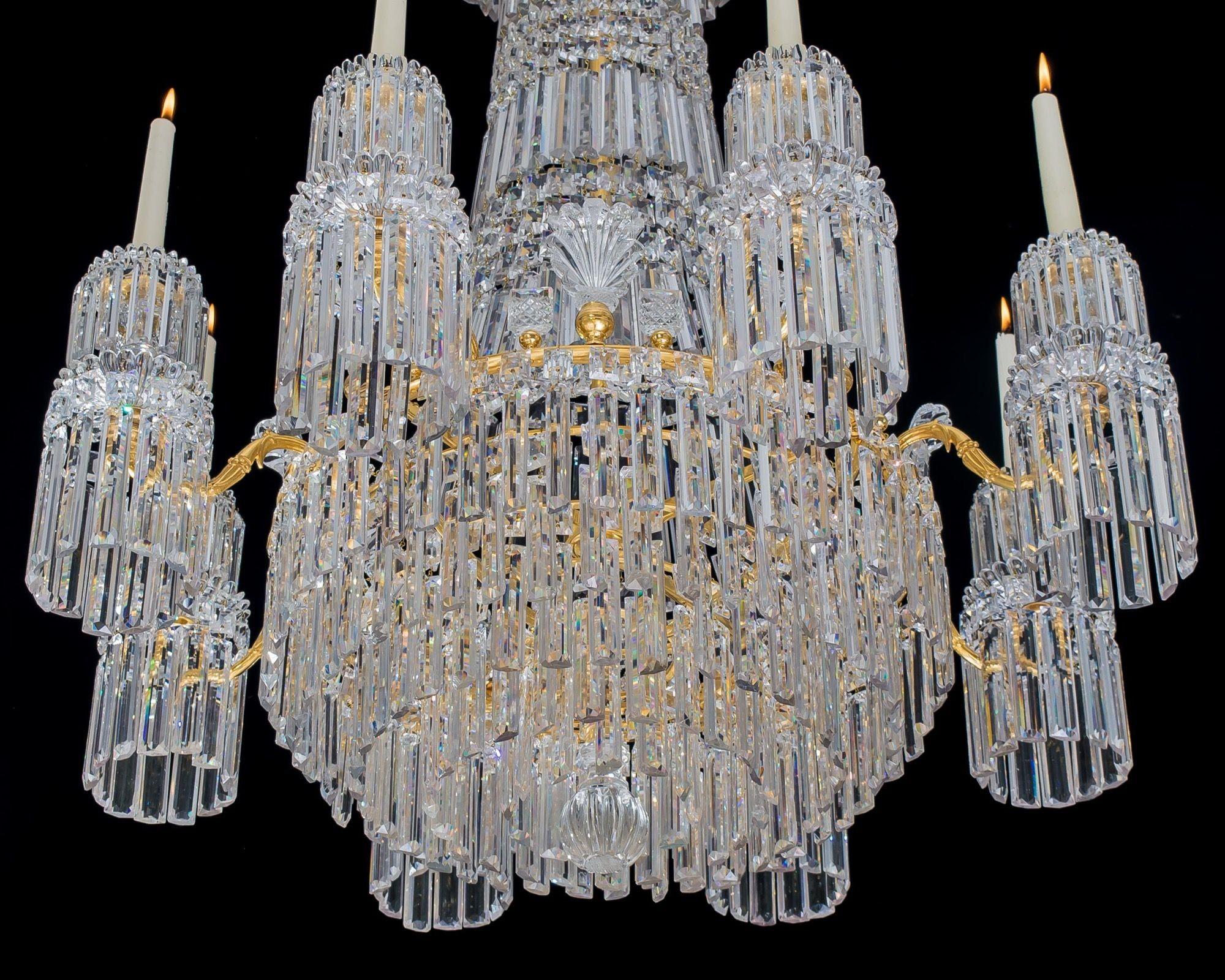 A Eight Light Regency Chandelier By John Blades In Good Condition For Sale In Steyning, West sussex