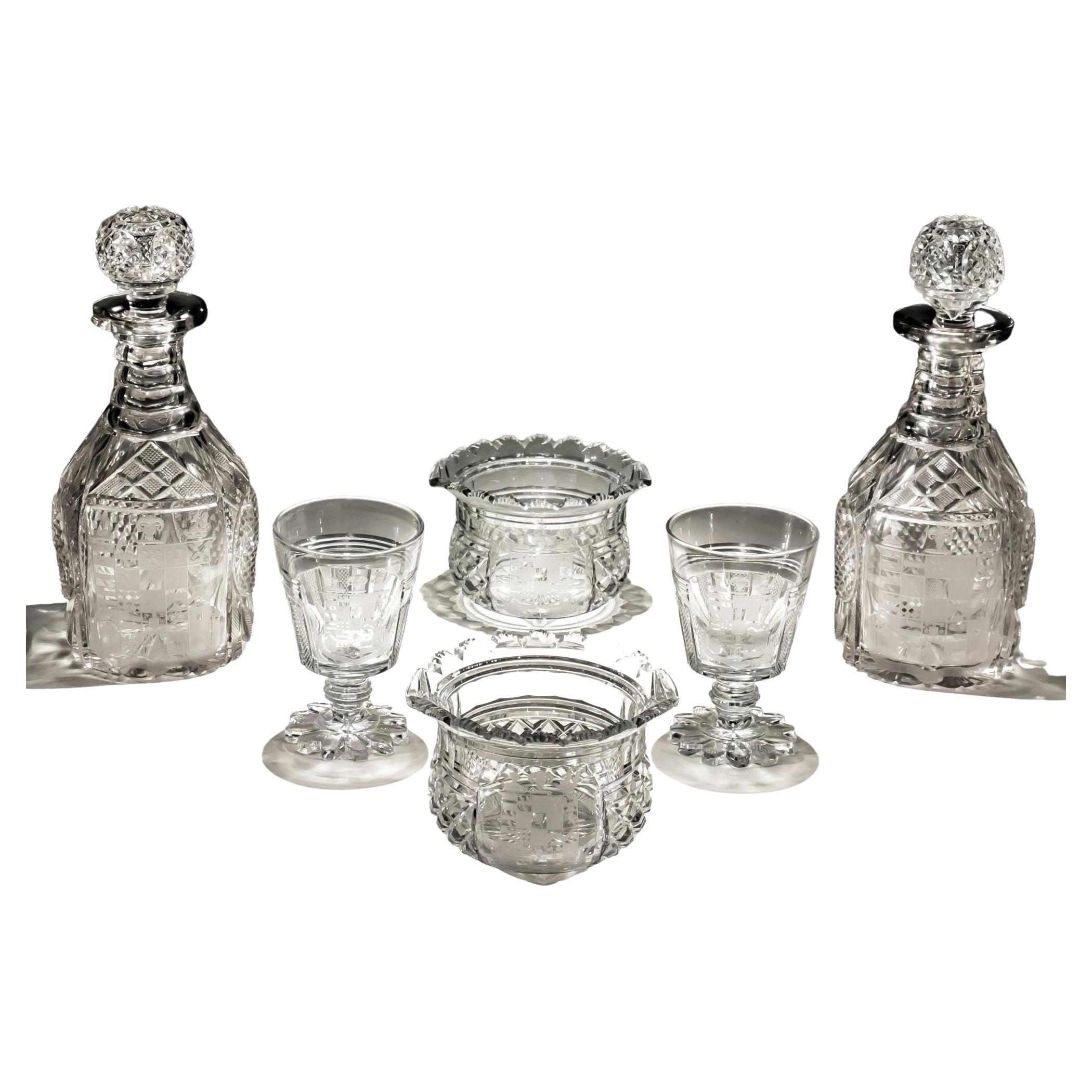 A Elaborate Suite Of Regency Period Cut Glass From The Lambton Service