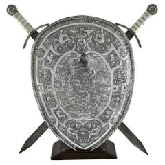 Antique A electrotype shield by Elkington 
