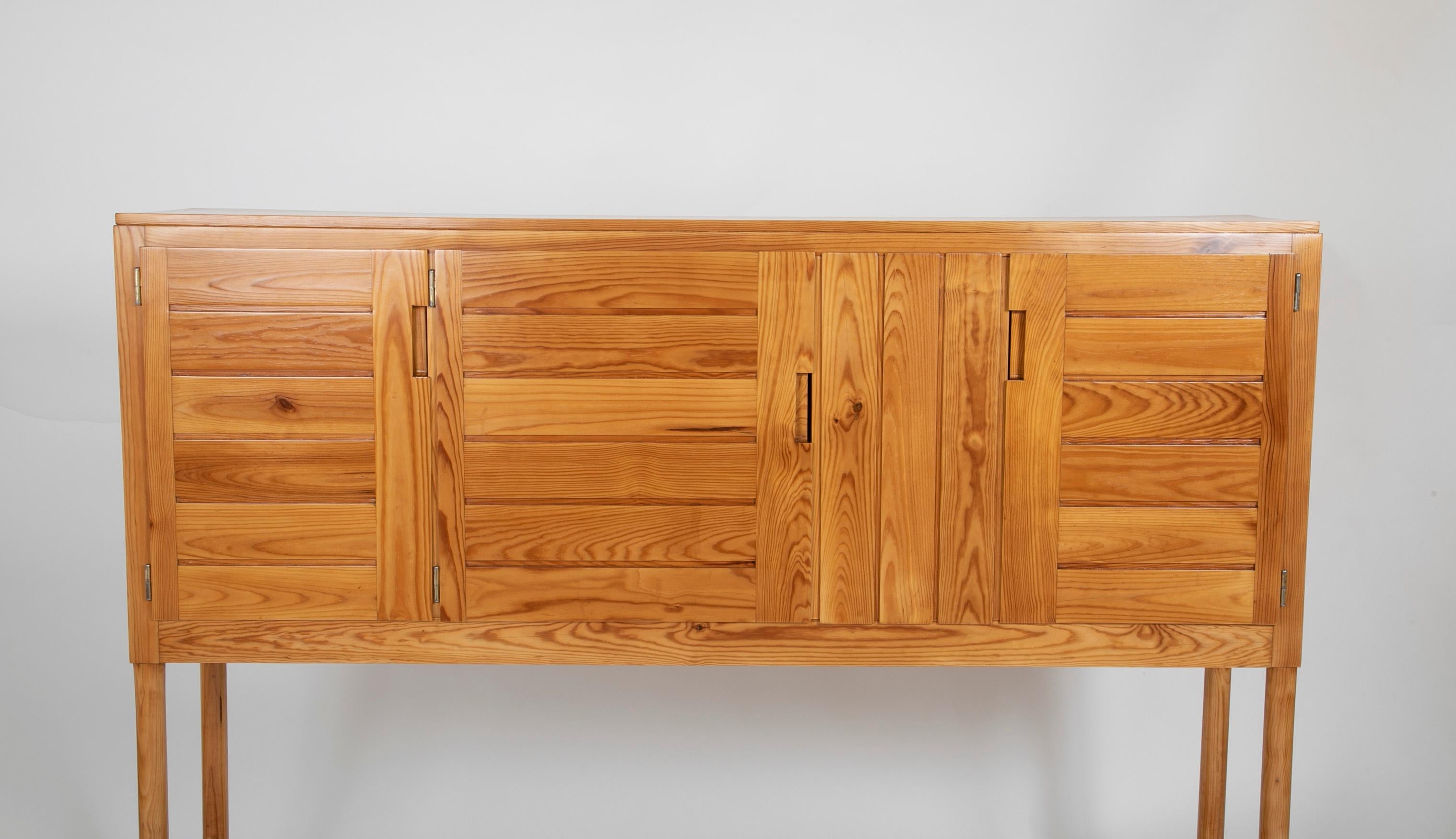 French Elevated Fir Cabinet by Pierre Gautier-Delaye For Sale