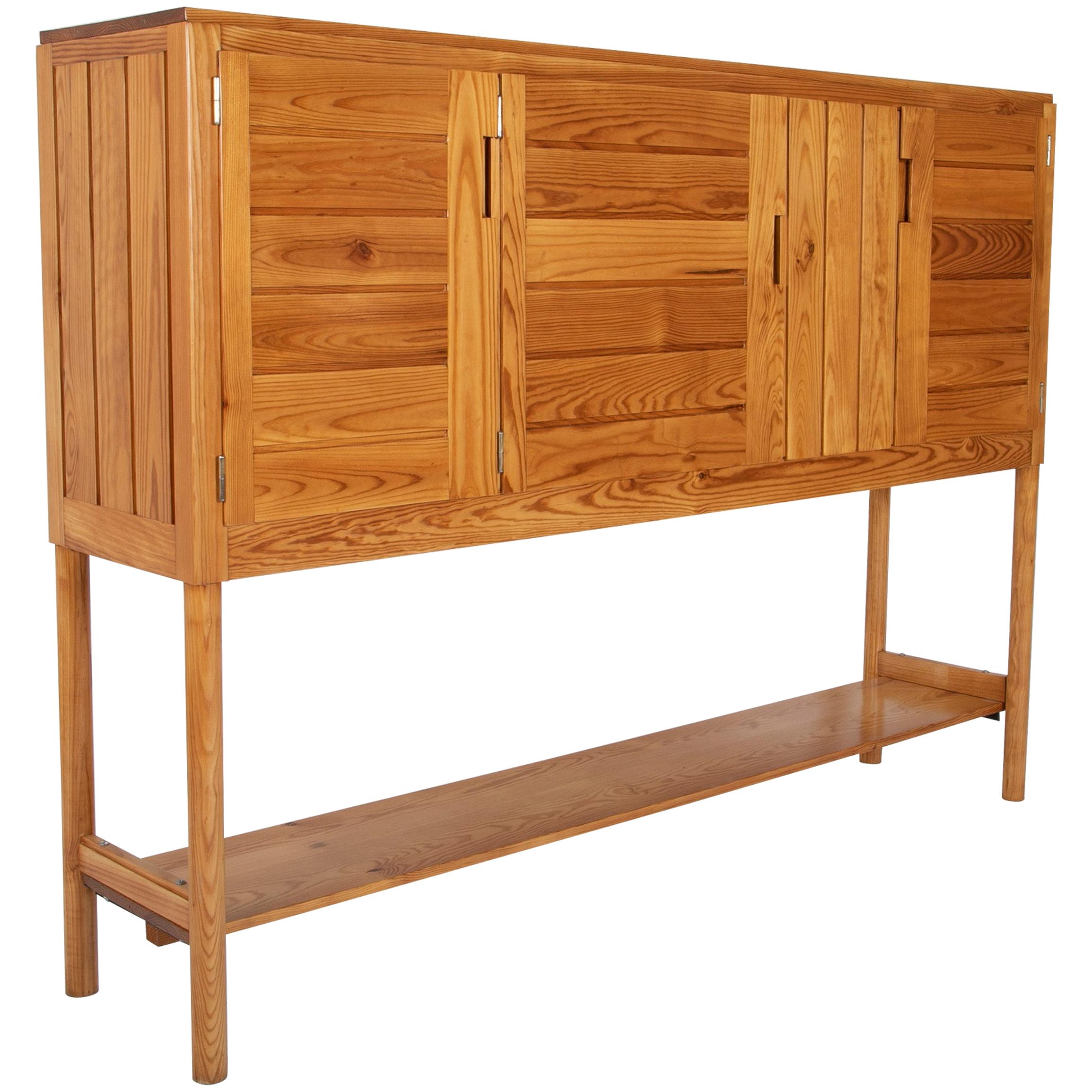Elevated Fir Cabinet by Pierre Gautier-Delaye For Sale