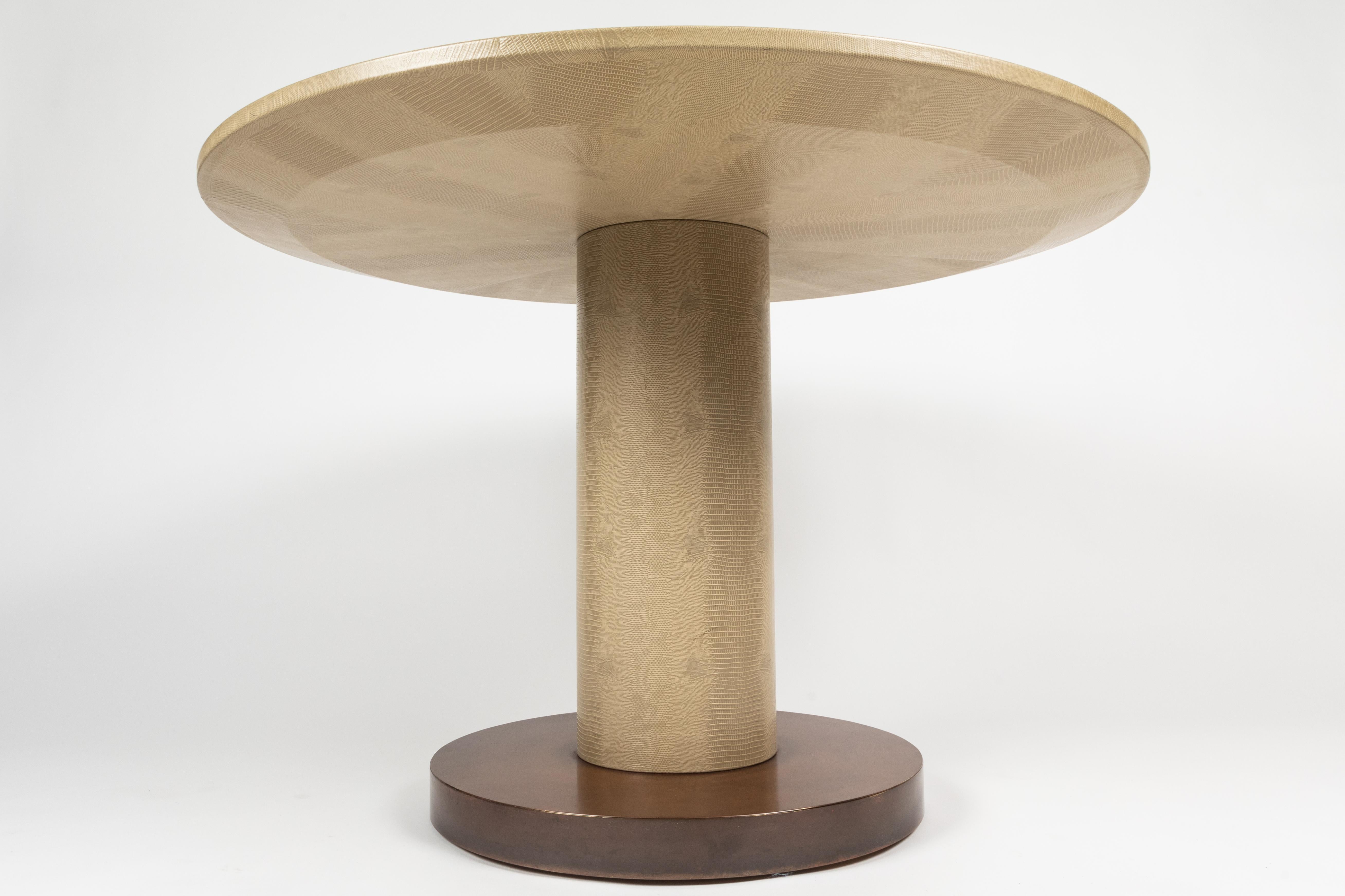 Embossed Leather and Brass Games Table 5