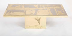 Etched Brass and Nickel-Plated Coffee Table by Armand Jonckers