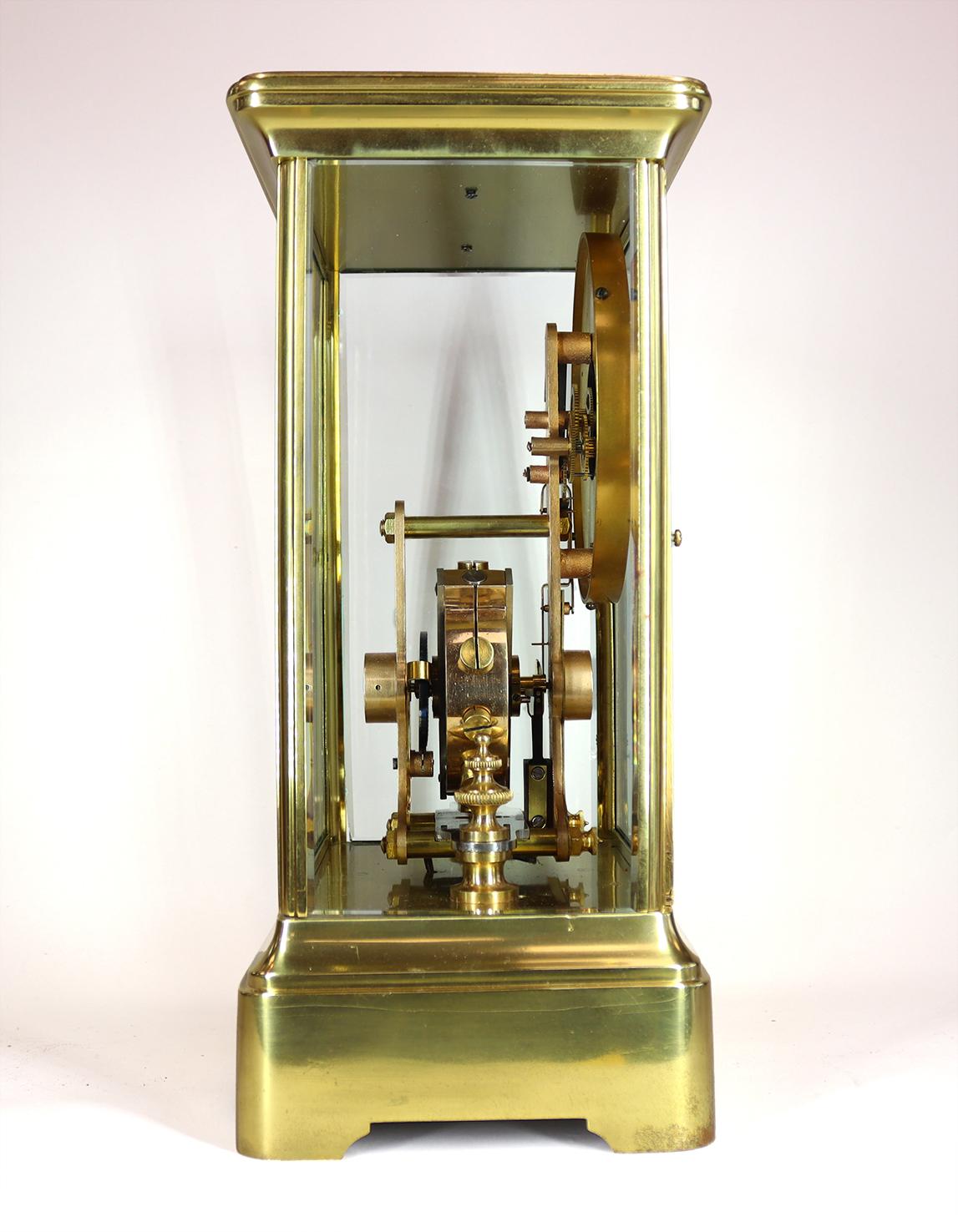 A Eureka Four Glass Electric Mantel Clock In Good Condition For Sale In Amersham, GB