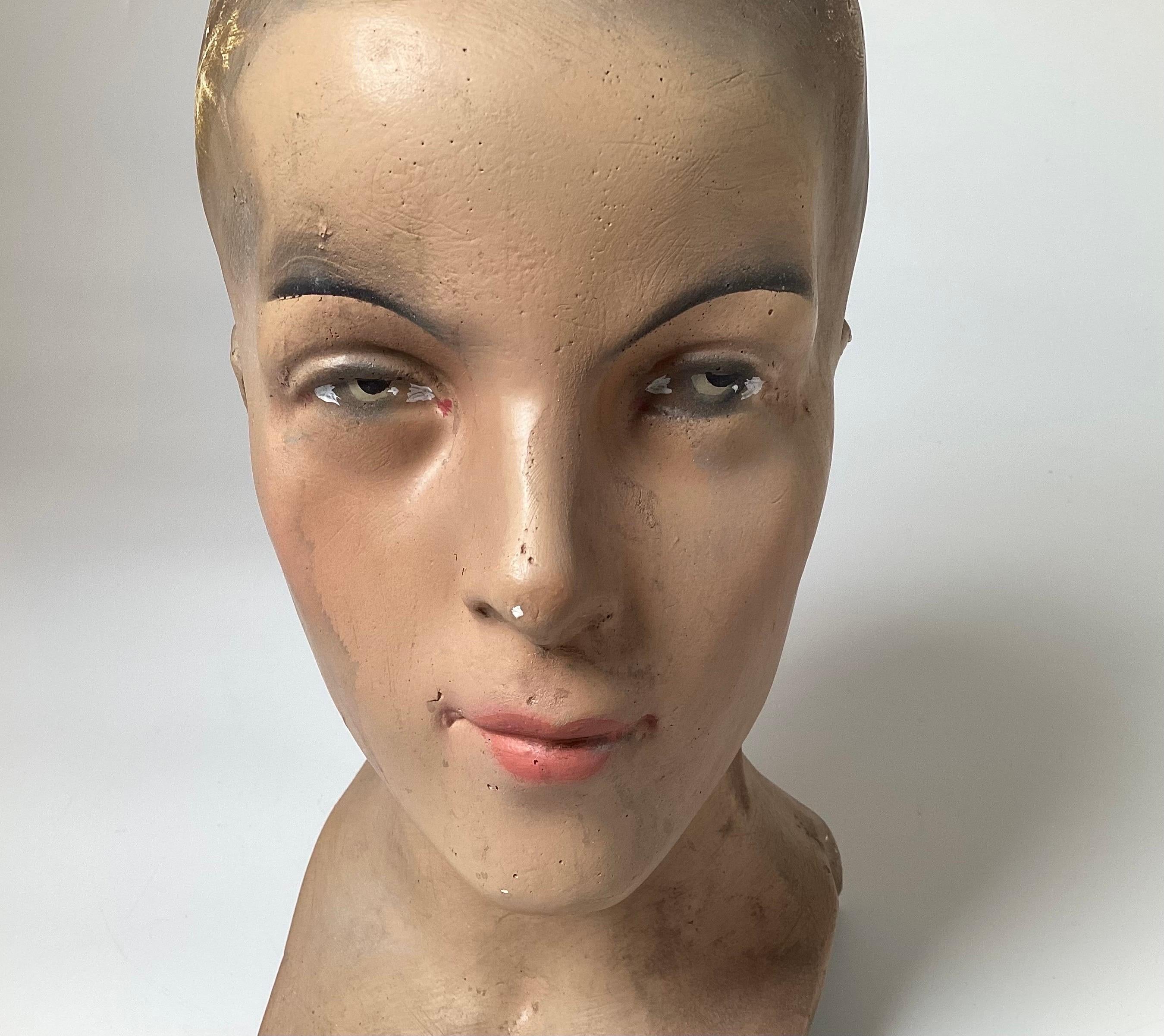 Mid-20th Century European Young Male Mannequin Head