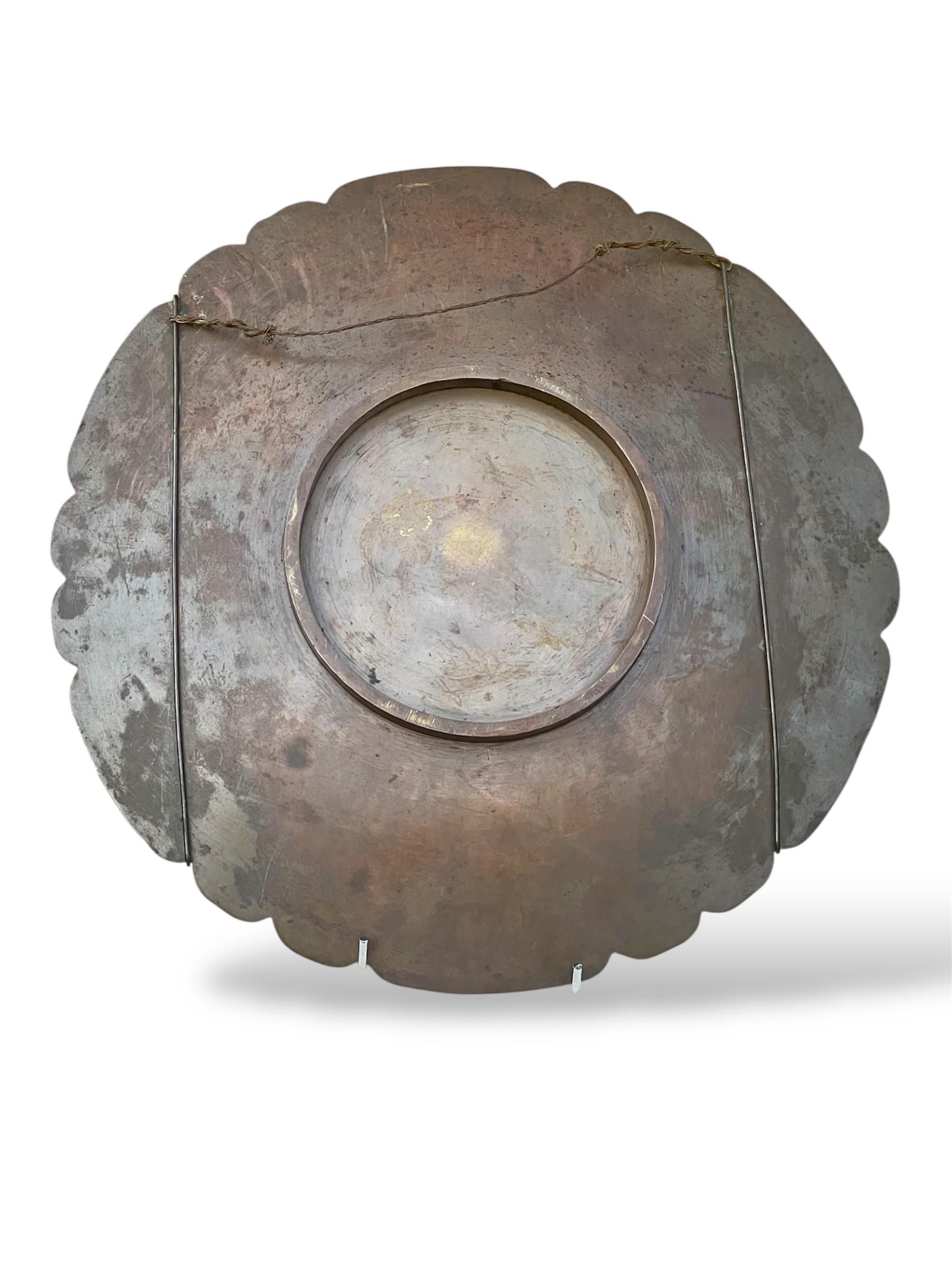 A Exceptional Bronze and Mixed-Metal Charger Depicting a Scene from the Suikoden For Sale 2