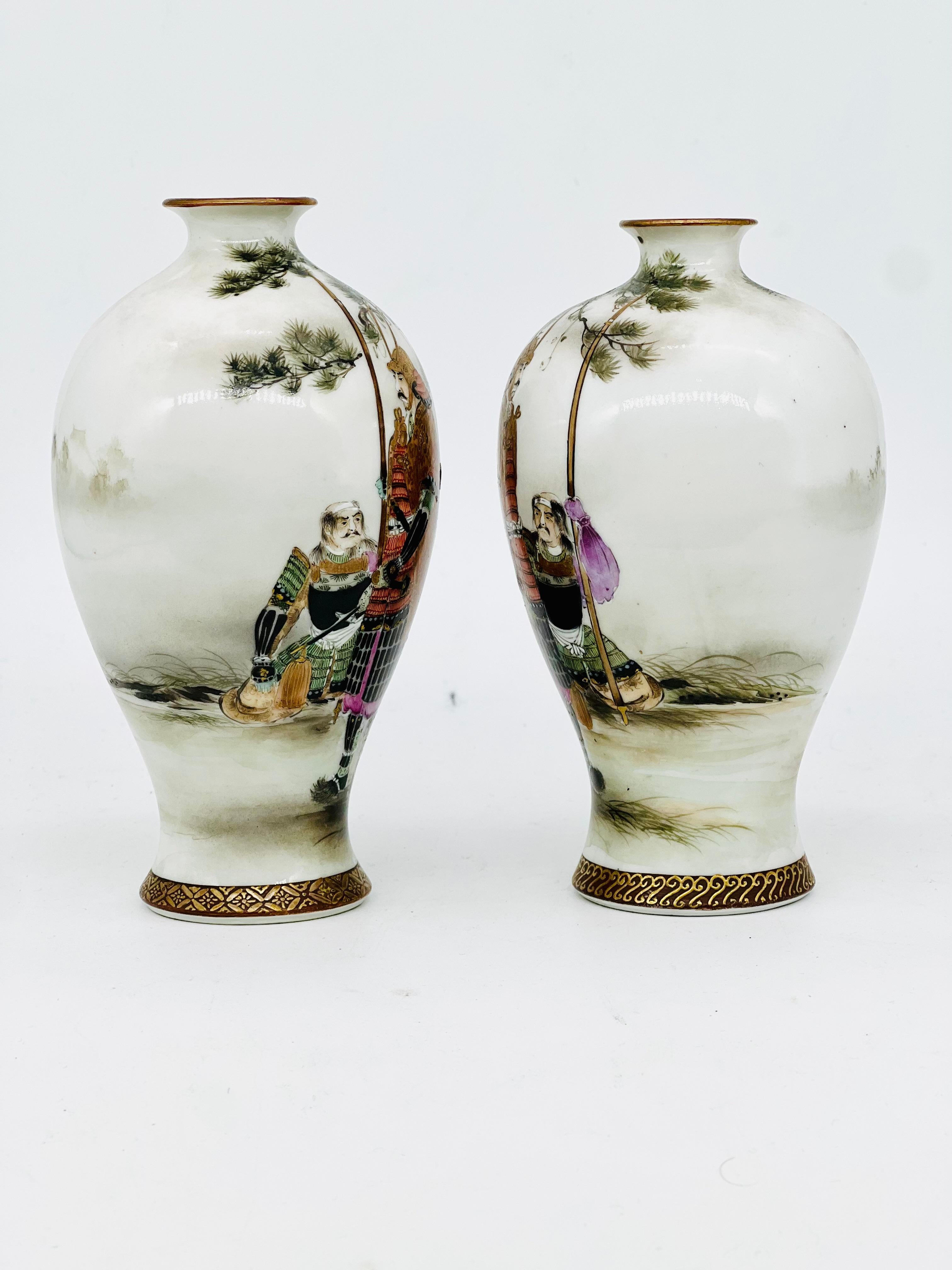 A exceptional pair of Japanese Arita Porcelain Vases. Meiji Era.Kutani, Satsuma  For Sale 5