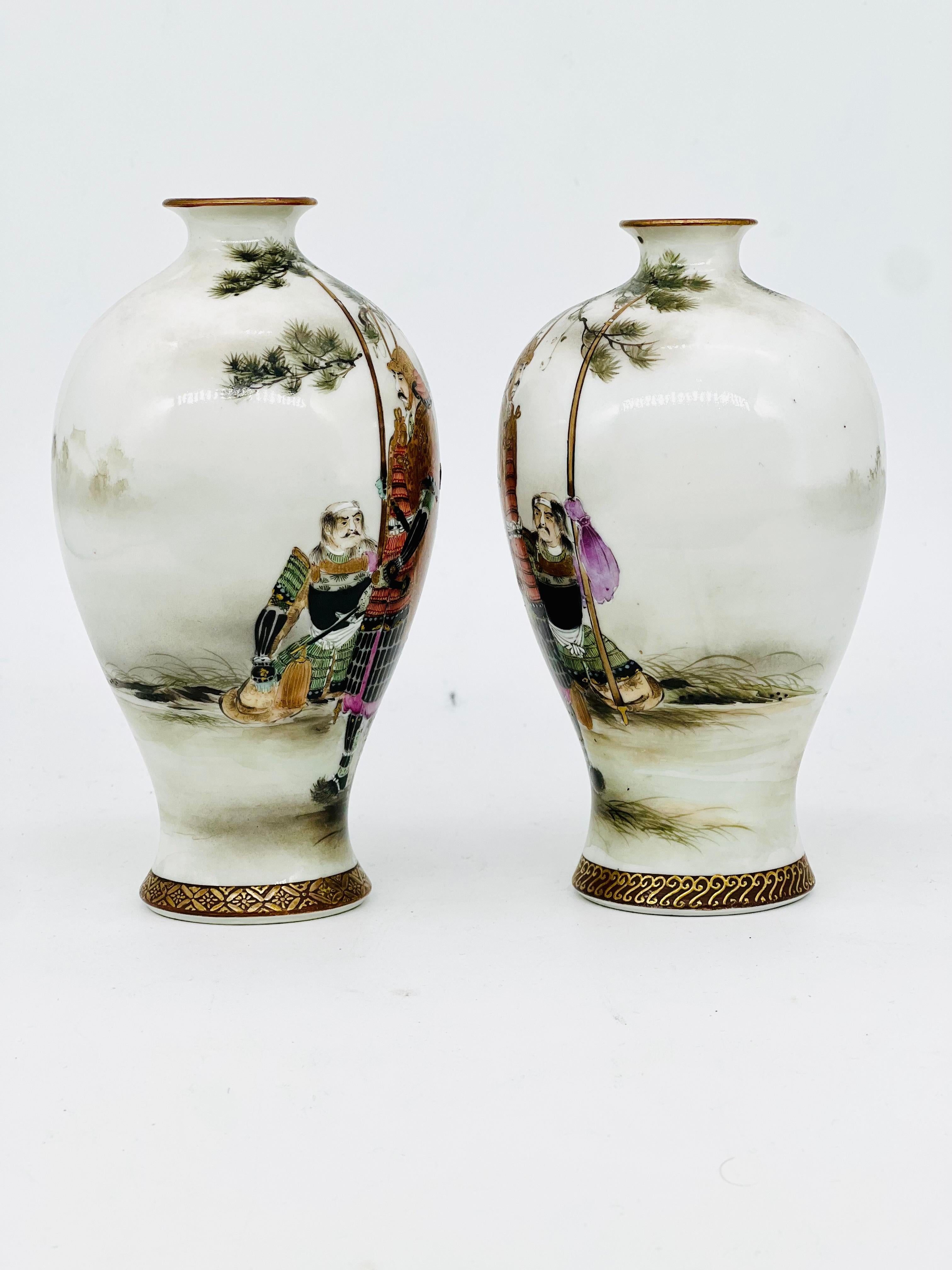 A exceptional pair of Japanese Arita Porcelain Vases. Meiji Era.Kutani, Satsuma 4