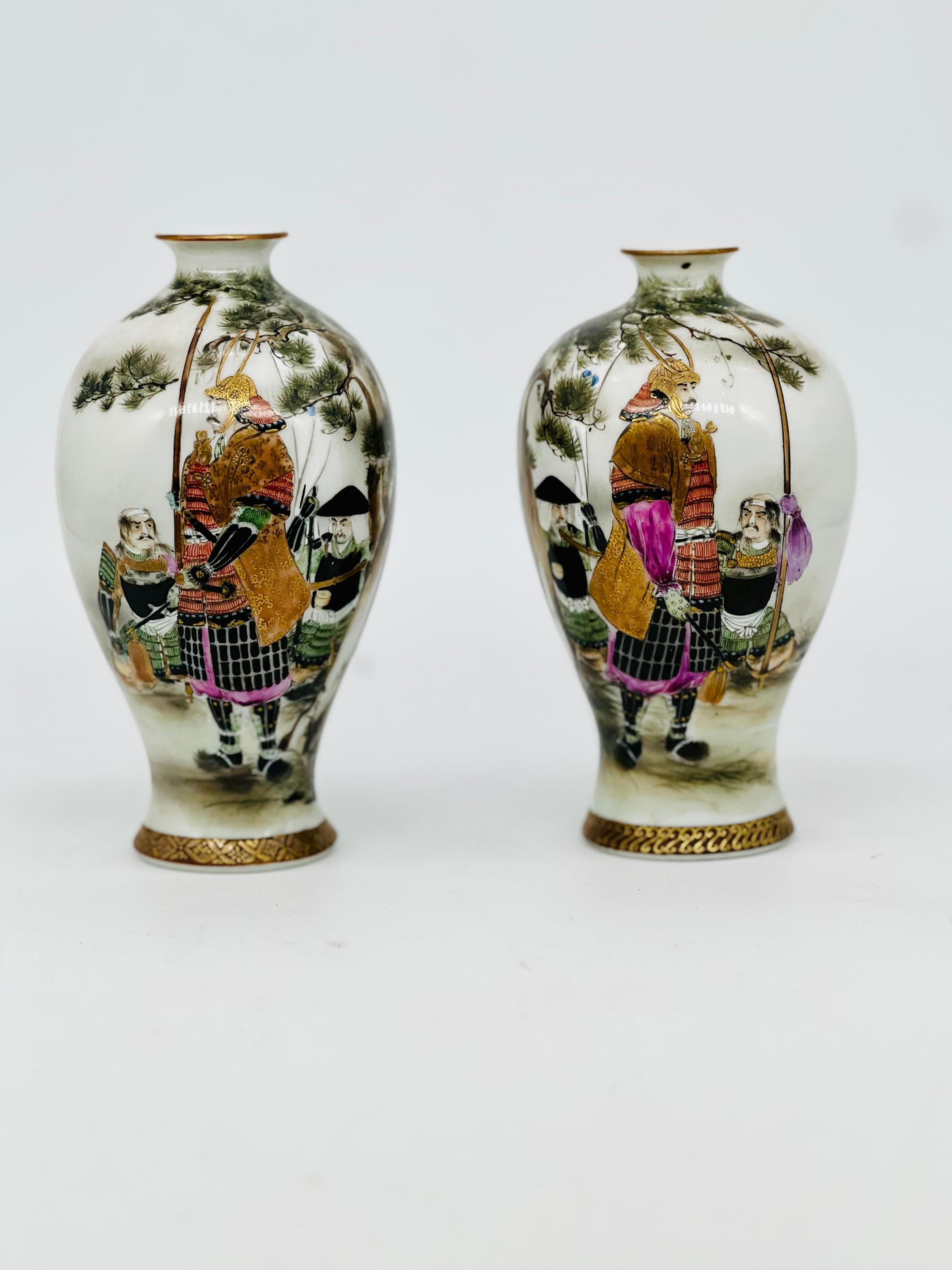 A exceptional pair of Japanese Arita Porcelain Vases. Meiji Era.Kutani, Satsuma  For Sale 8