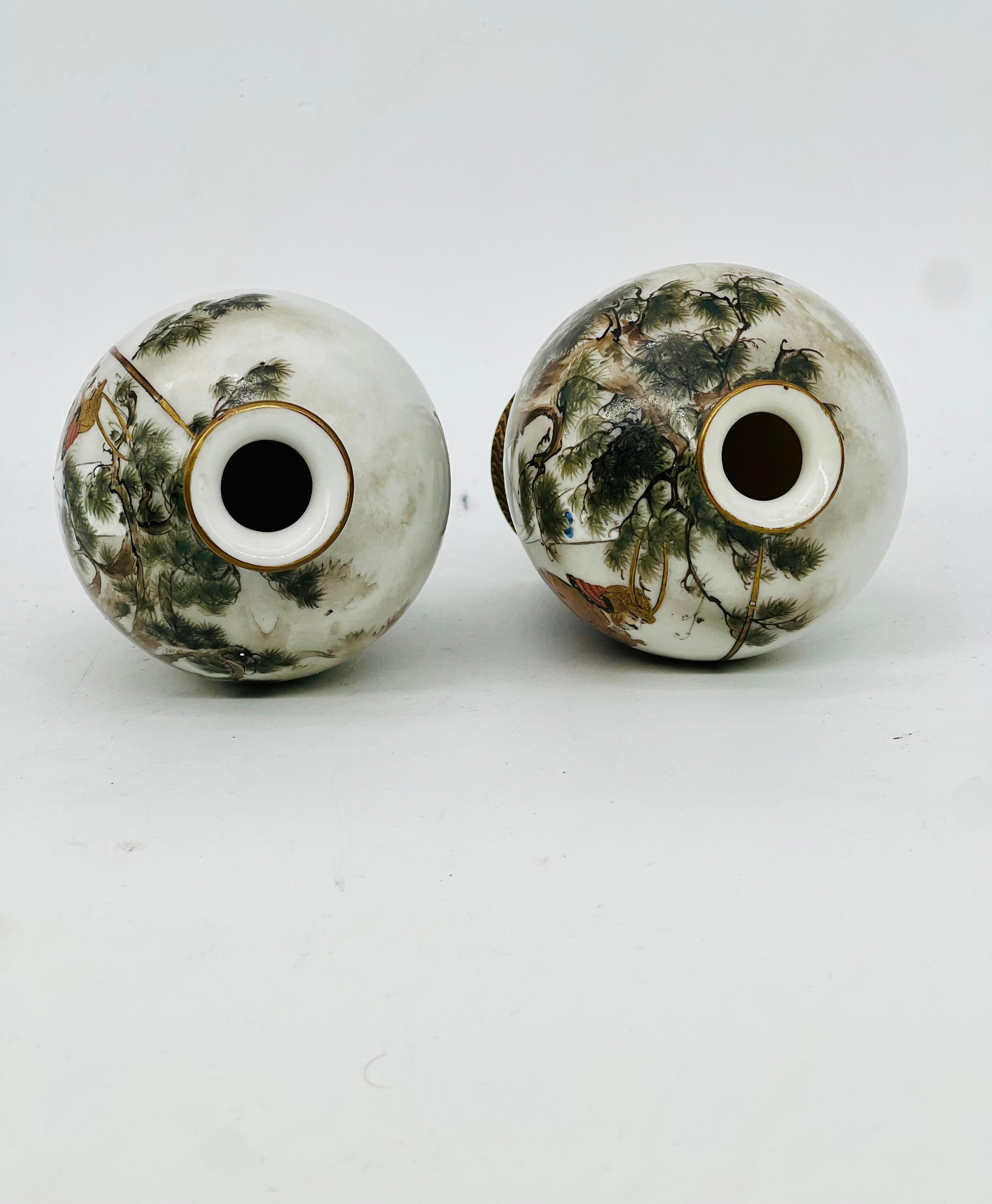 A exceptional pair of Japanese Arita Porcelain Vases. Meiji Era.Kutani, Satsuma  For Sale 9