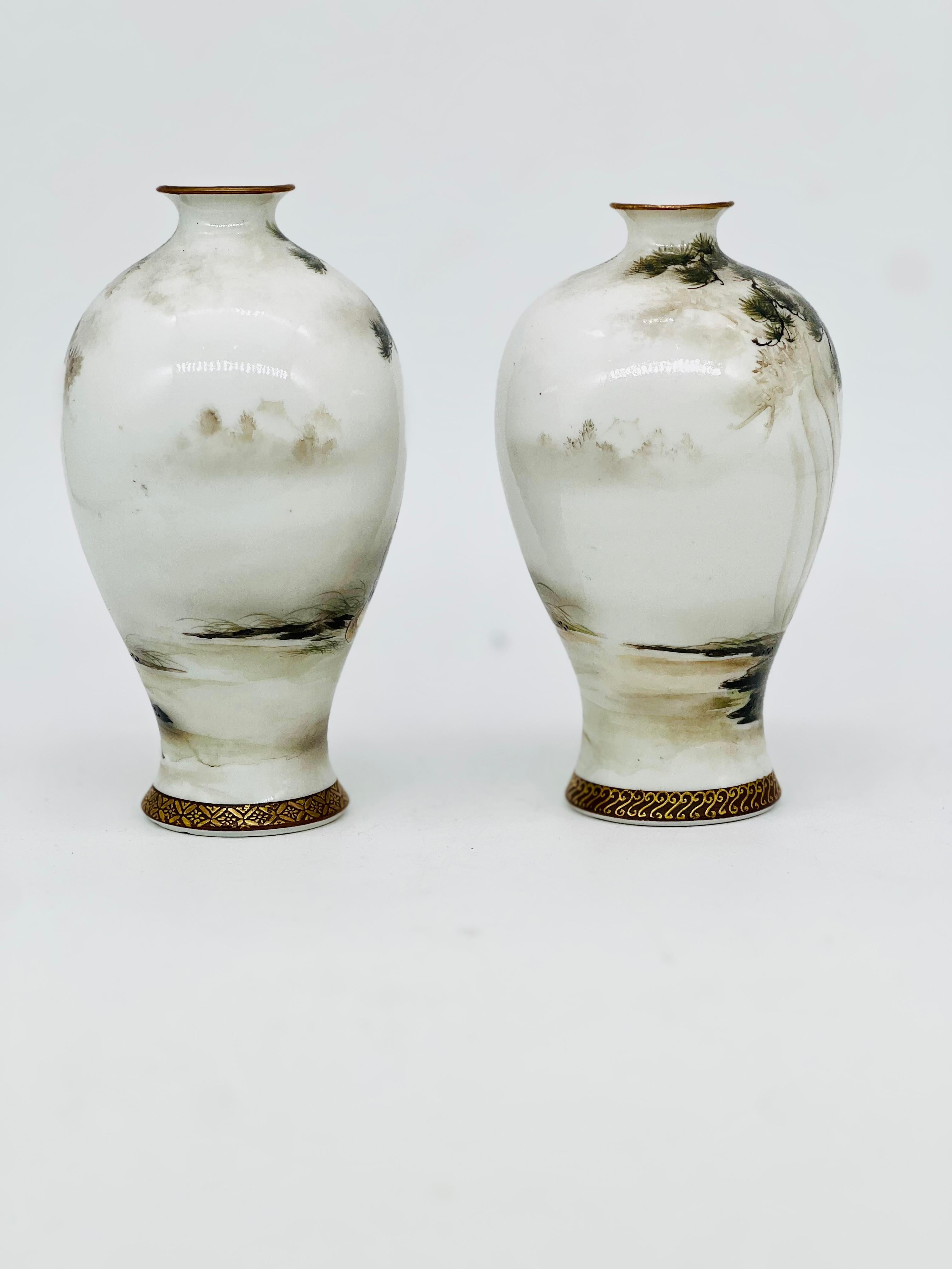 A exceptional pair of Japanese Arita Porcelain Vases. Meiji Era.Kutani, Satsuma  For Sale 2