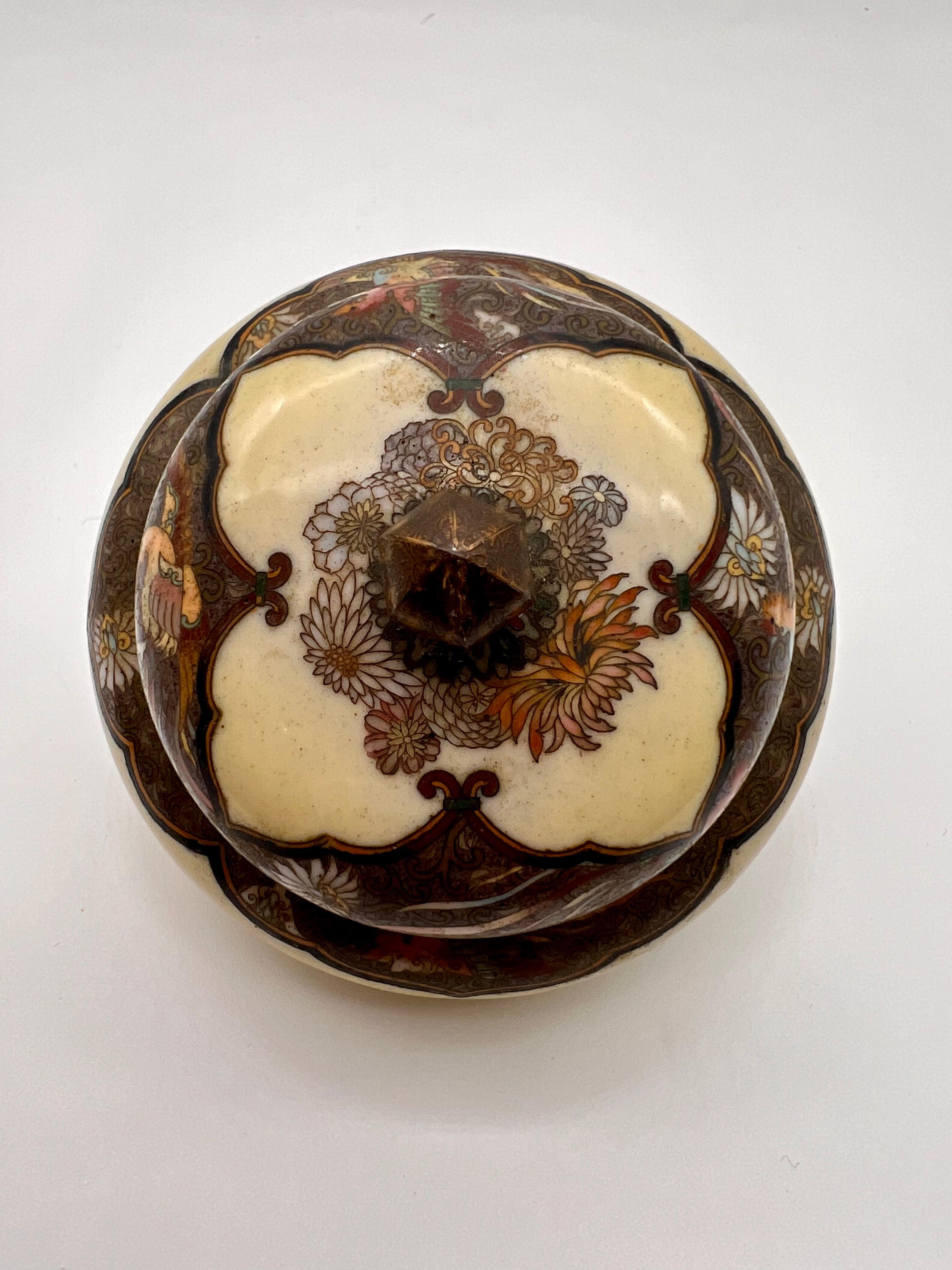 Exquisite Cloisonné Enamel Vase and Cover in the Manner of Namikawa