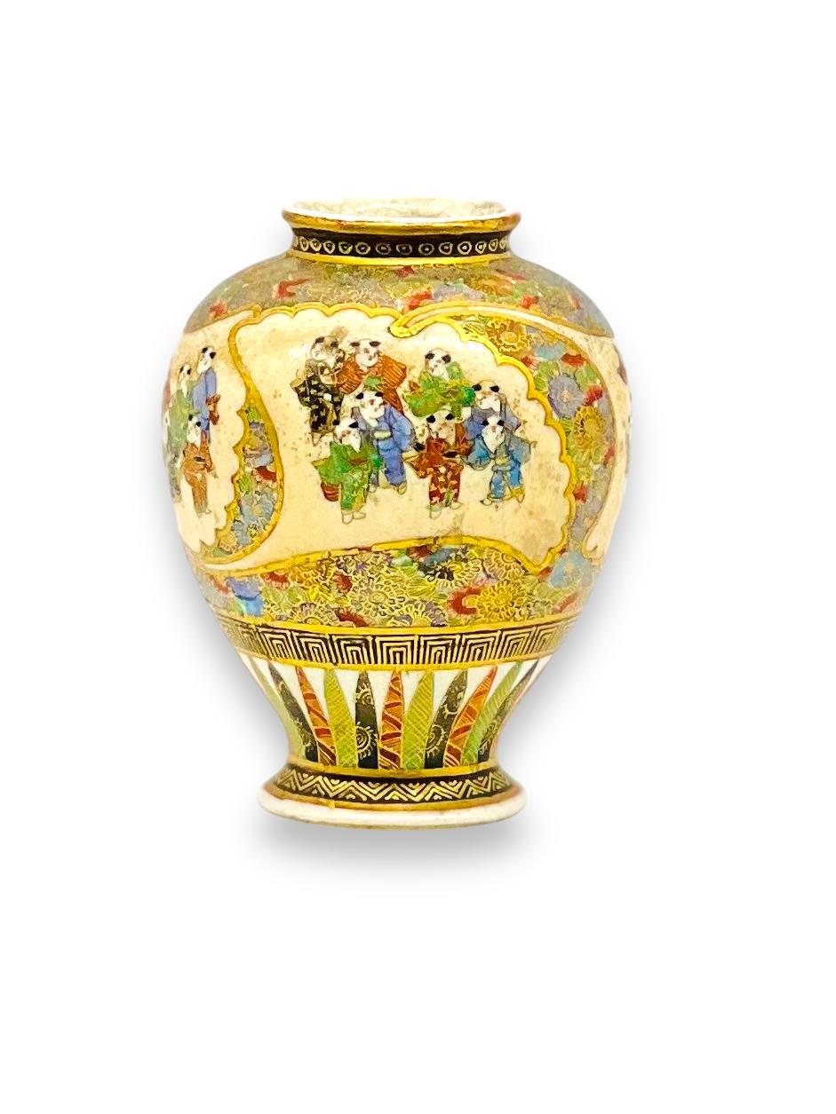 Hand-Painted A Exquisite example of A Satsuma miniature vase by Kinkozan. Meiji Period
