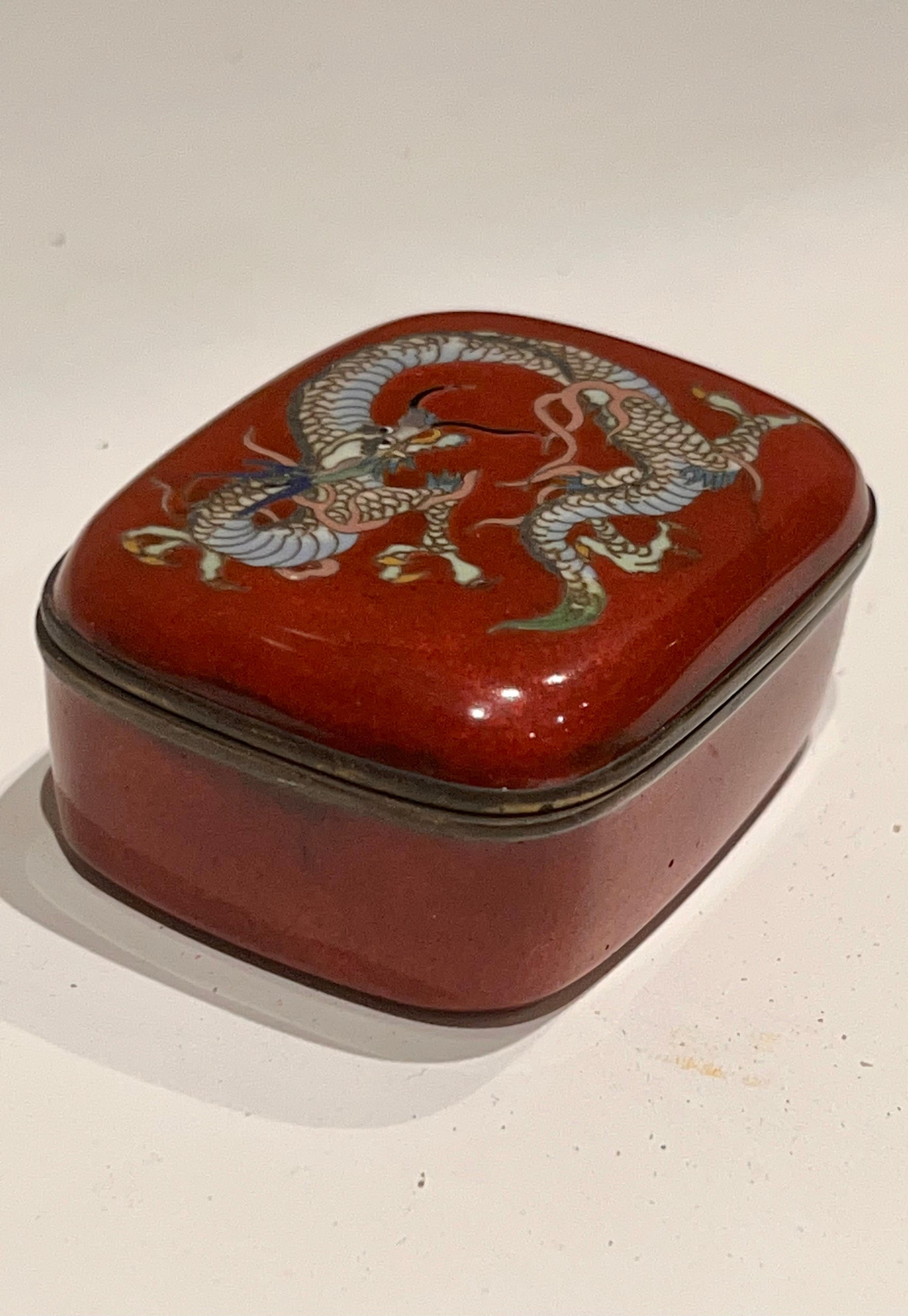 Exquisite Japanese Cloisonne Enamel Box and Cover. 19th C For Sale 5