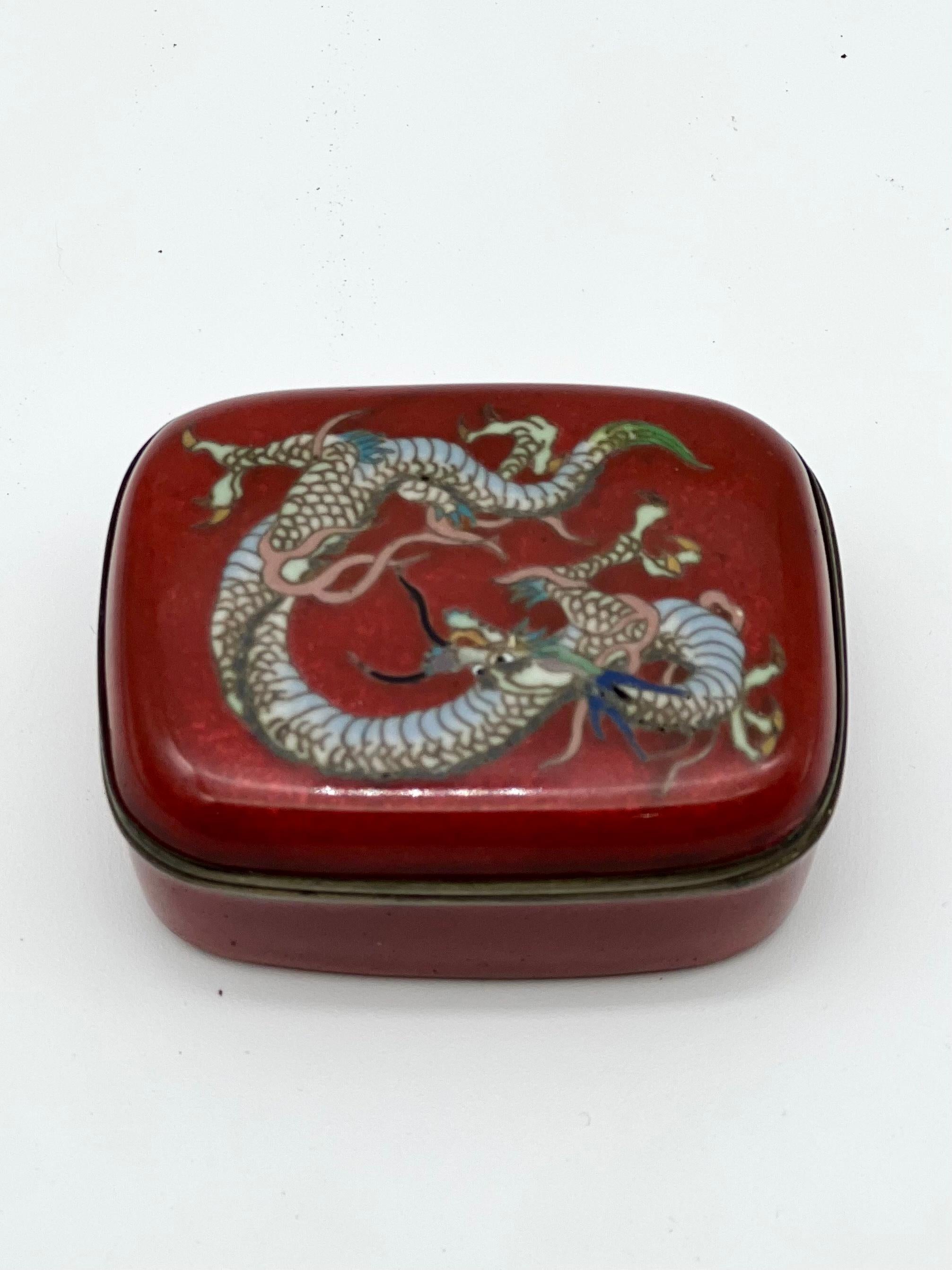 Exquisite Japanese Cloisonne Enamel Box and Cover. 19th C For Sale 9