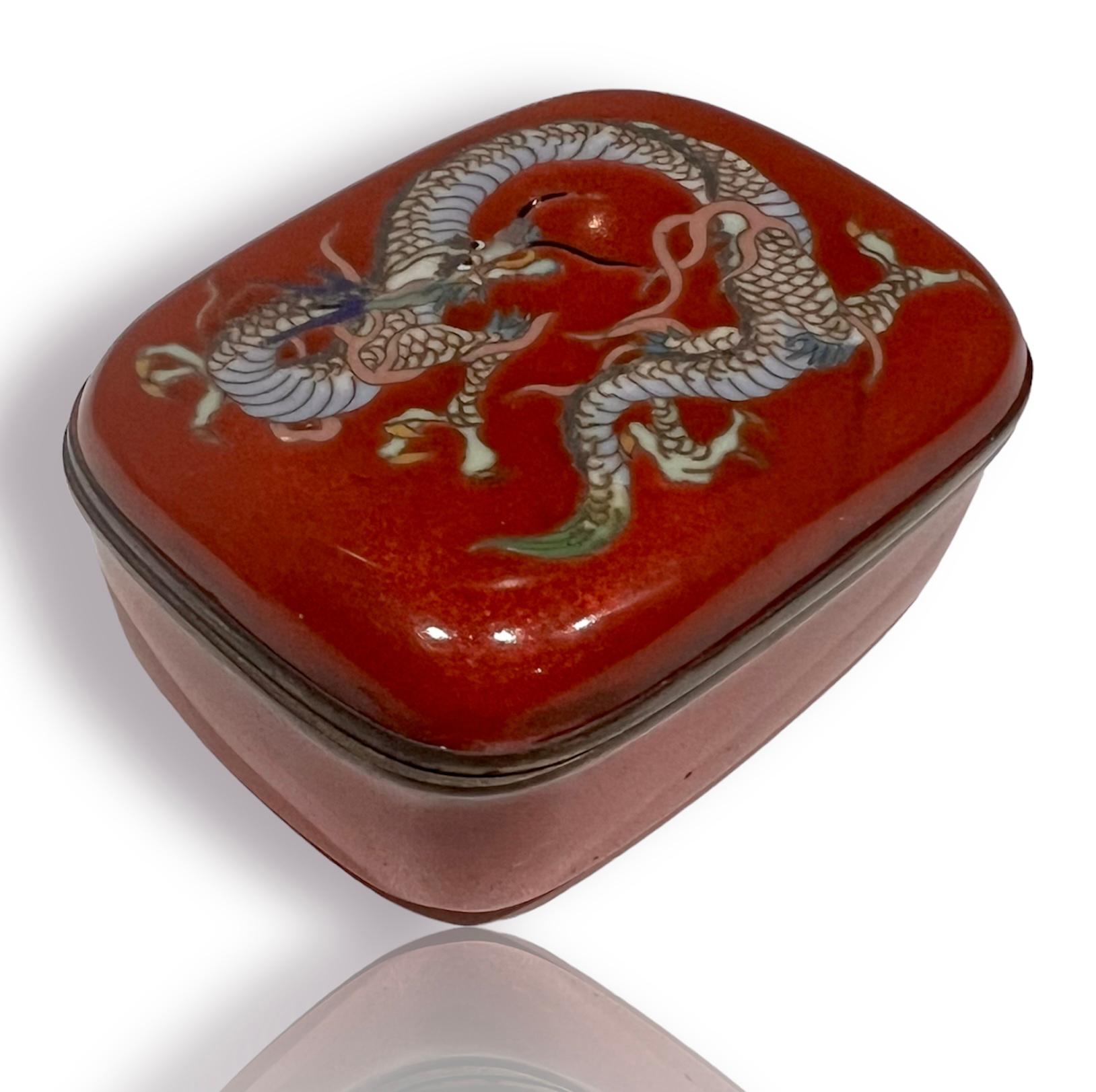 Exquisite Japanese Cloisonne Enamel Box and Cover. 19th C For Sale 1