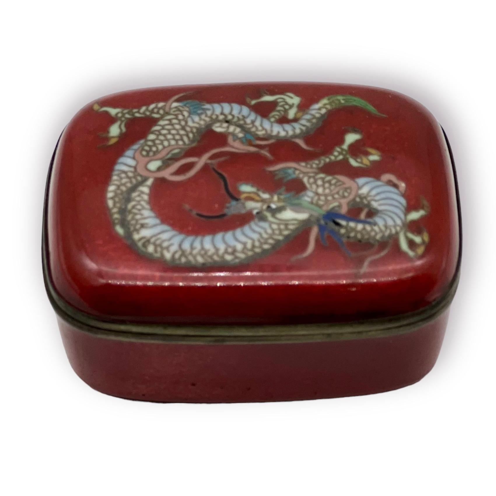 Exquisite Japanese Cloisonne Enamel Box and Cover. 19th C For Sale 3