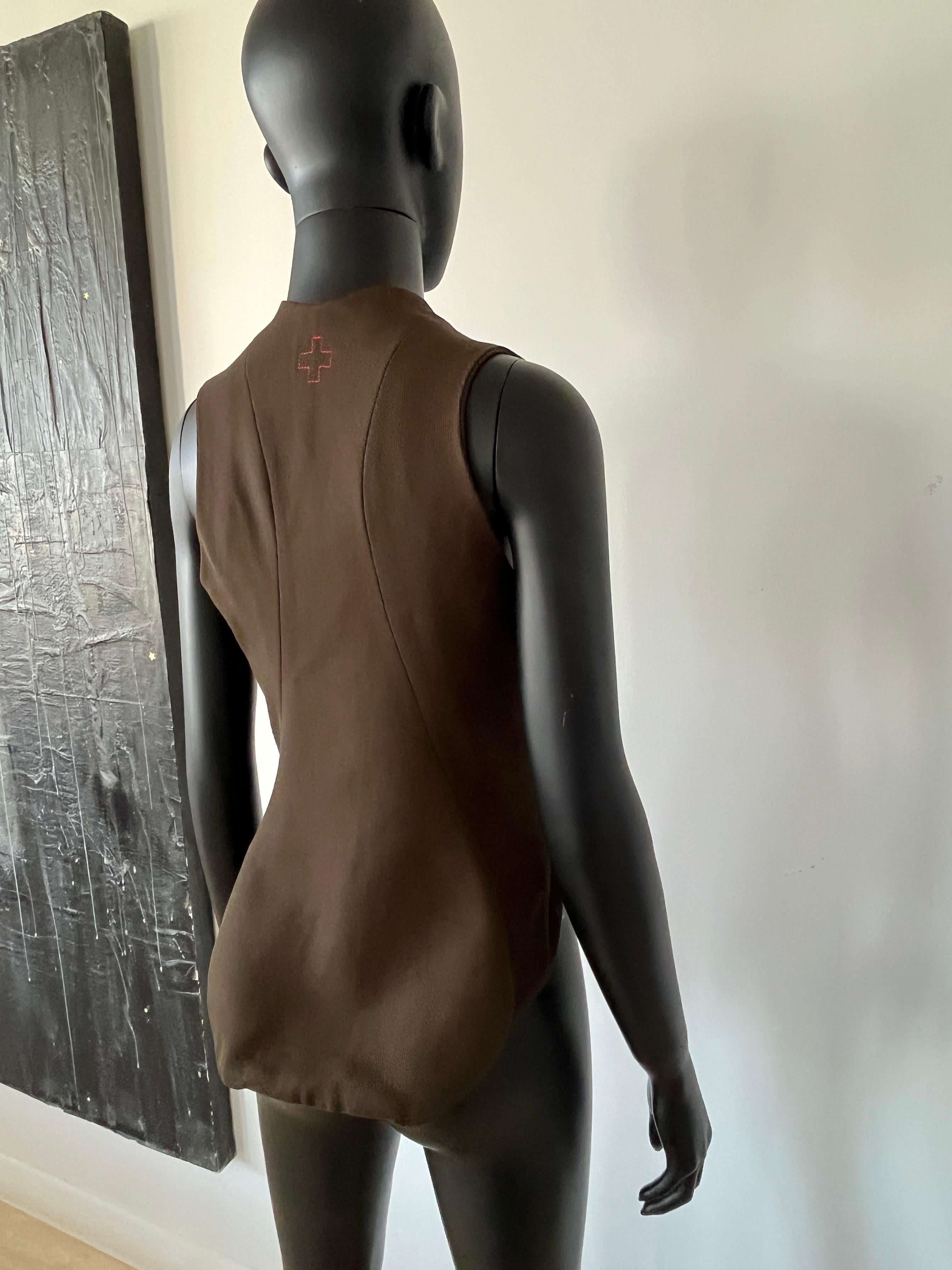 A F Vandevorst brown saddle waistcoat with built in corset  fall 2000 For Sale 5