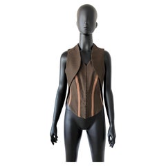 A F Vandevorst brown saddle waistcoat with built in corset  fall 2000