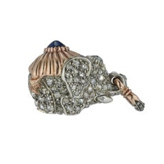 Faberge Diamond-Set Egg Pendant in the Form of an Elephant