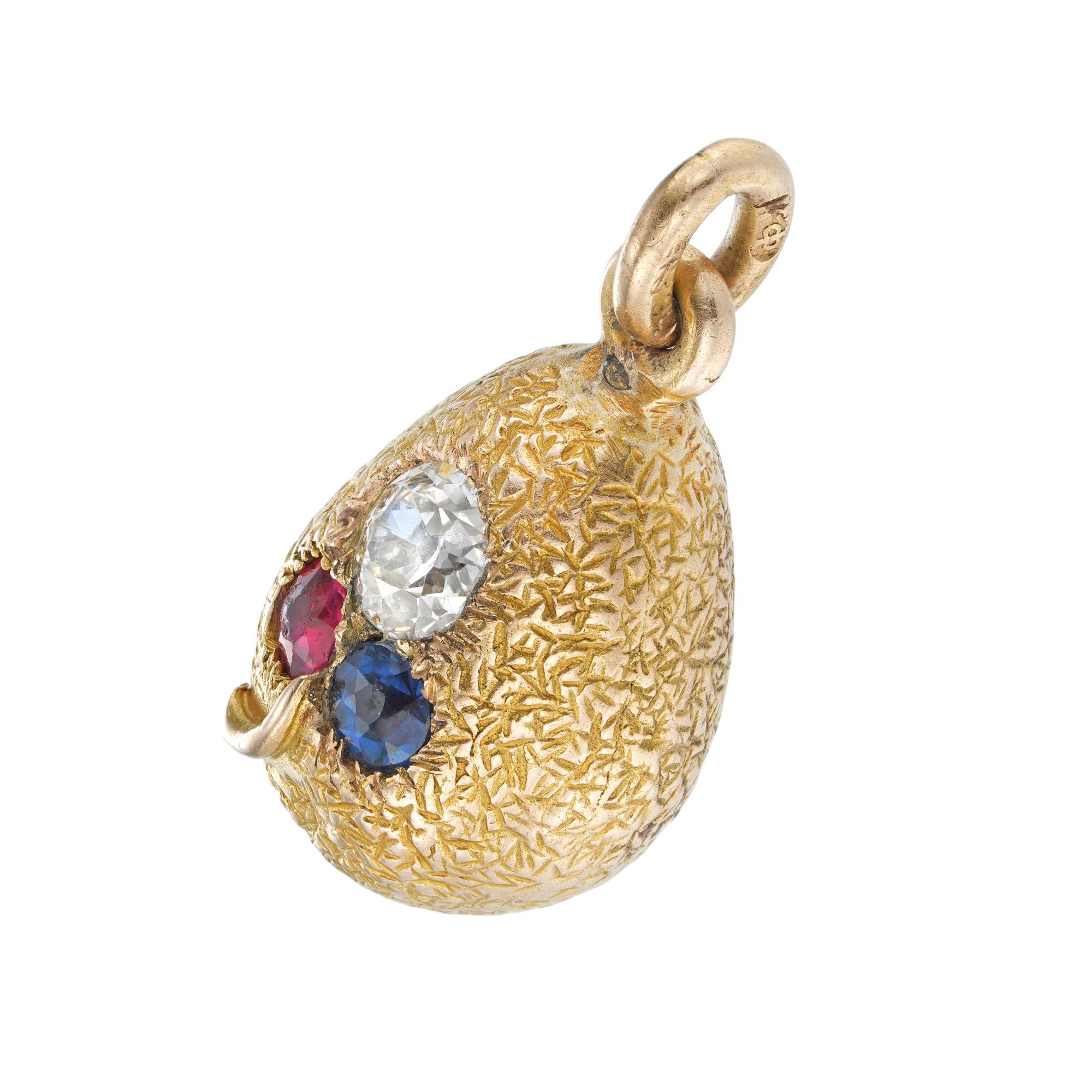 Russian Empire A Fabergé jewelled egg pendant