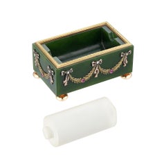 A Fabergé Nephrite And Crystal Stamp Dampener