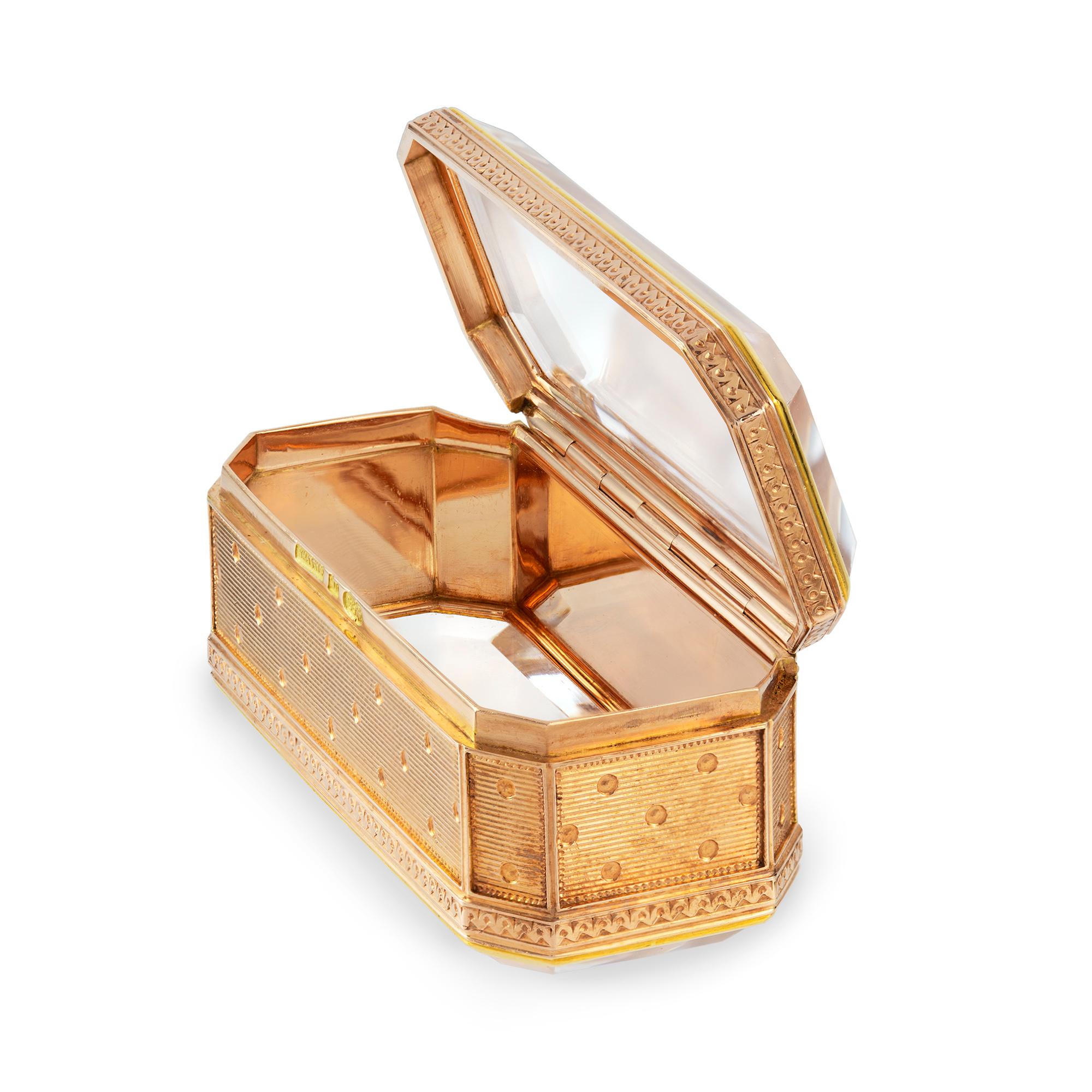 Fabergé Rectangular Gold and Rock Crystal Box For Sale at 1stDibs ...