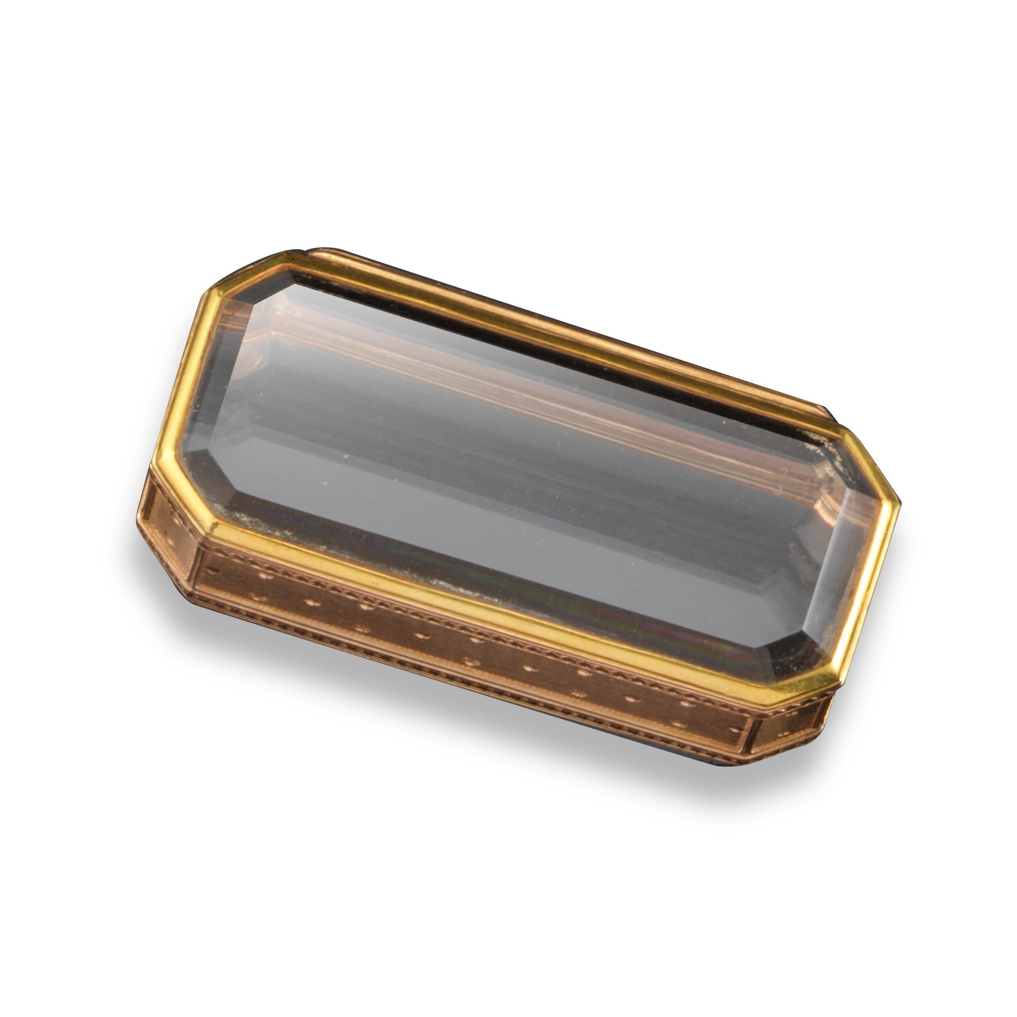 Fabergé Rechteckige Dose aus Gold und Bergkristall im Zustand „Hervorragend“ in London, GB