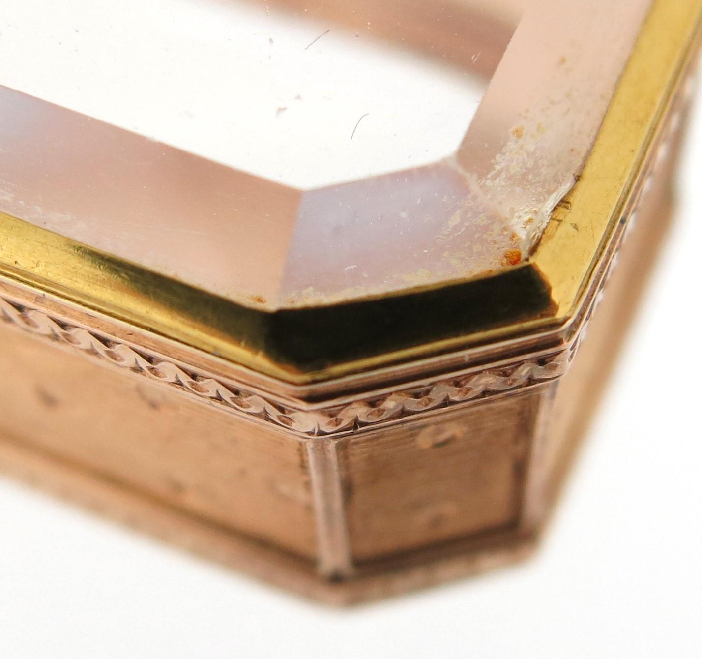 Fabergé Rechteckige Dose aus Gold und Bergkristall für Damen oder Herren