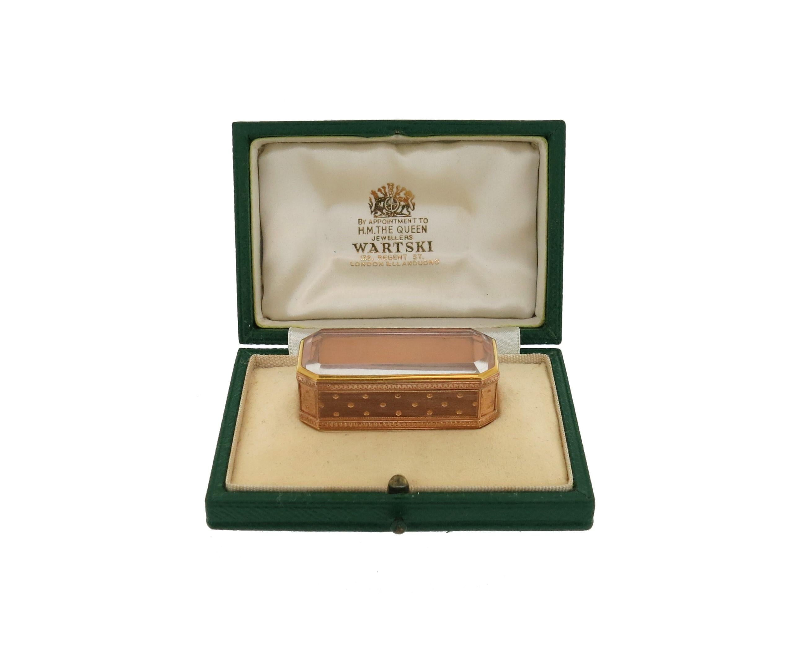 Fabergé Rechteckige Dose aus Gold und Bergkristall 2