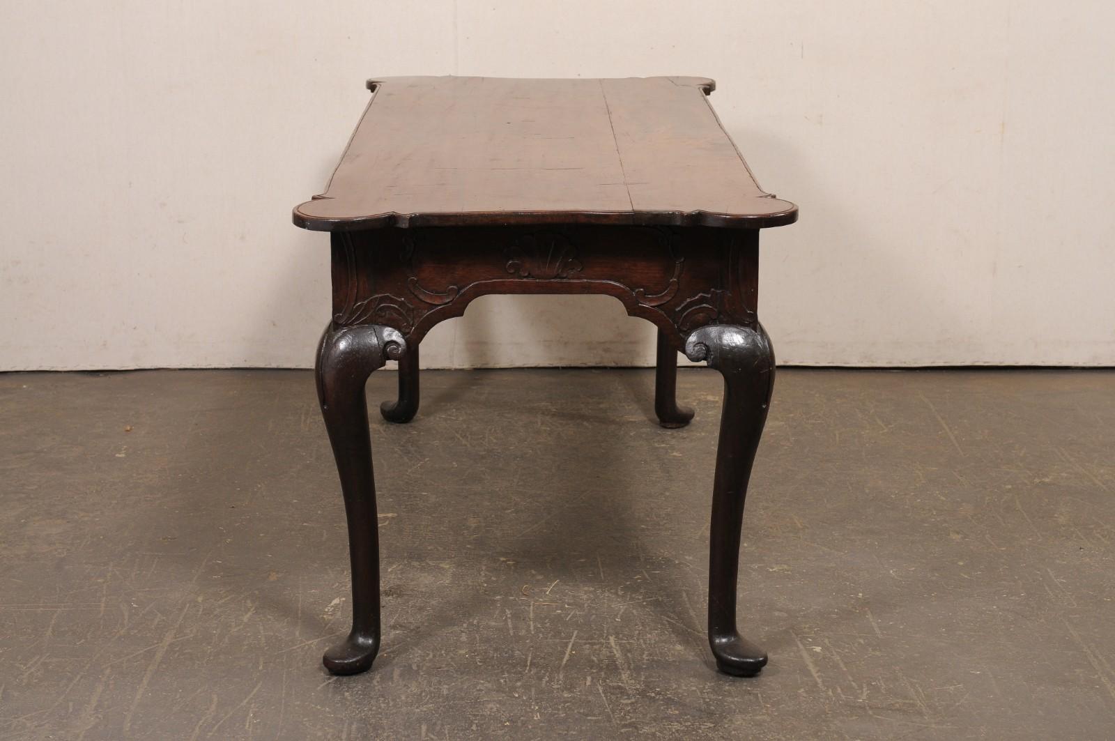 A Fabulous 18th C. Portuguese Walnut Console or Library Table (All Sides Carved) For Sale 7