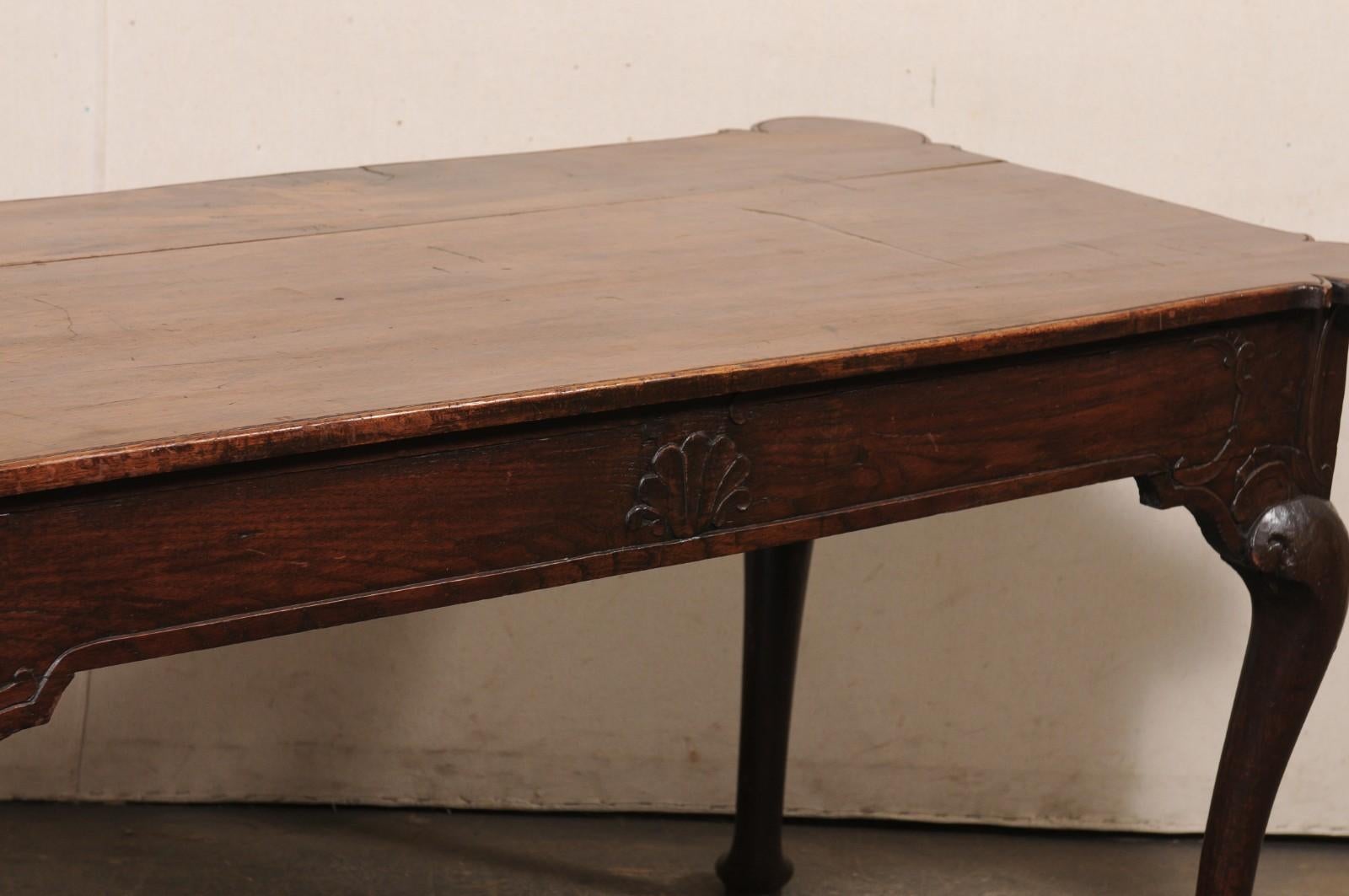 A Fabulous 18th C. Portuguese Walnut Console or Library Table (All Sides Carved) For Sale 10