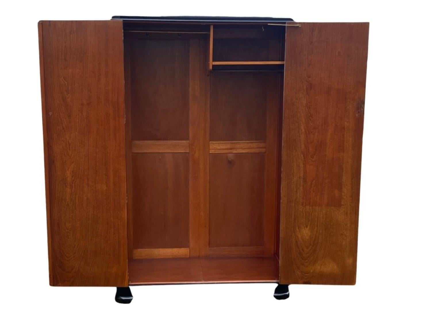European A fabulous 1930’s Art Deco Period Wardrobe with Bookpaged Oyster Veneers For Sale