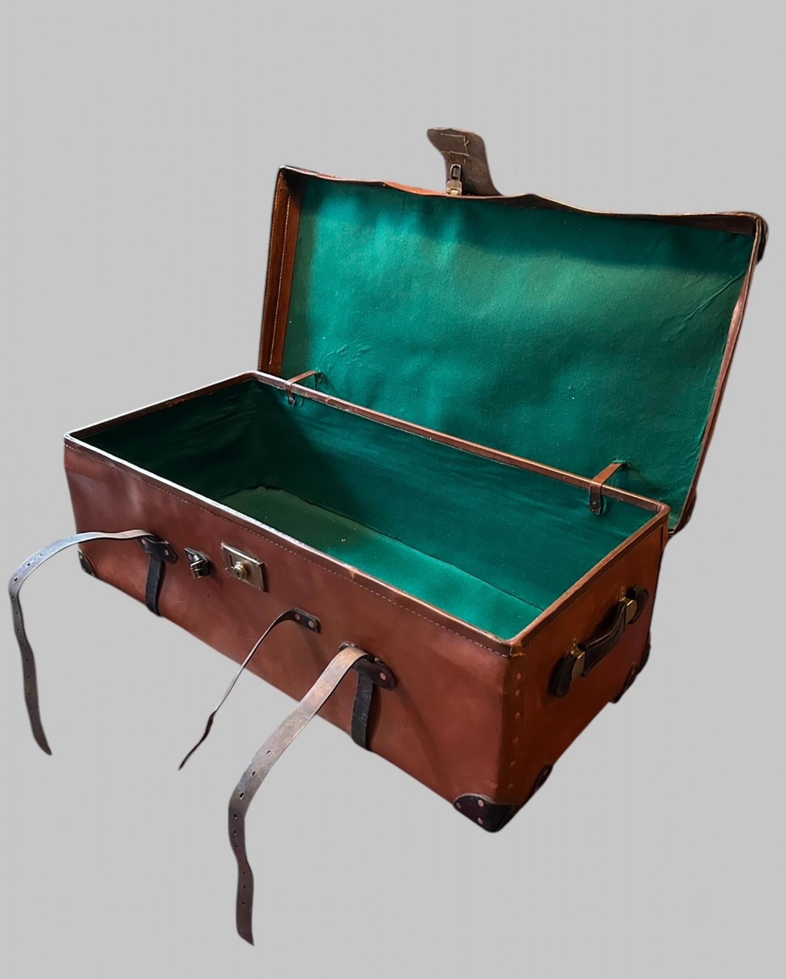 Early 20th Century A Fabulous 1930's Leather A W Dear made Trunk/Suitcase For Sale
