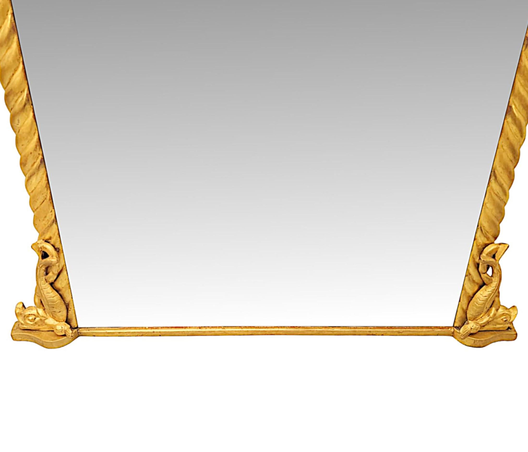 Fabuleux miroir à trumeau en bois doré élégant du 19e siècle Bon état - En vente à Dublin, IE