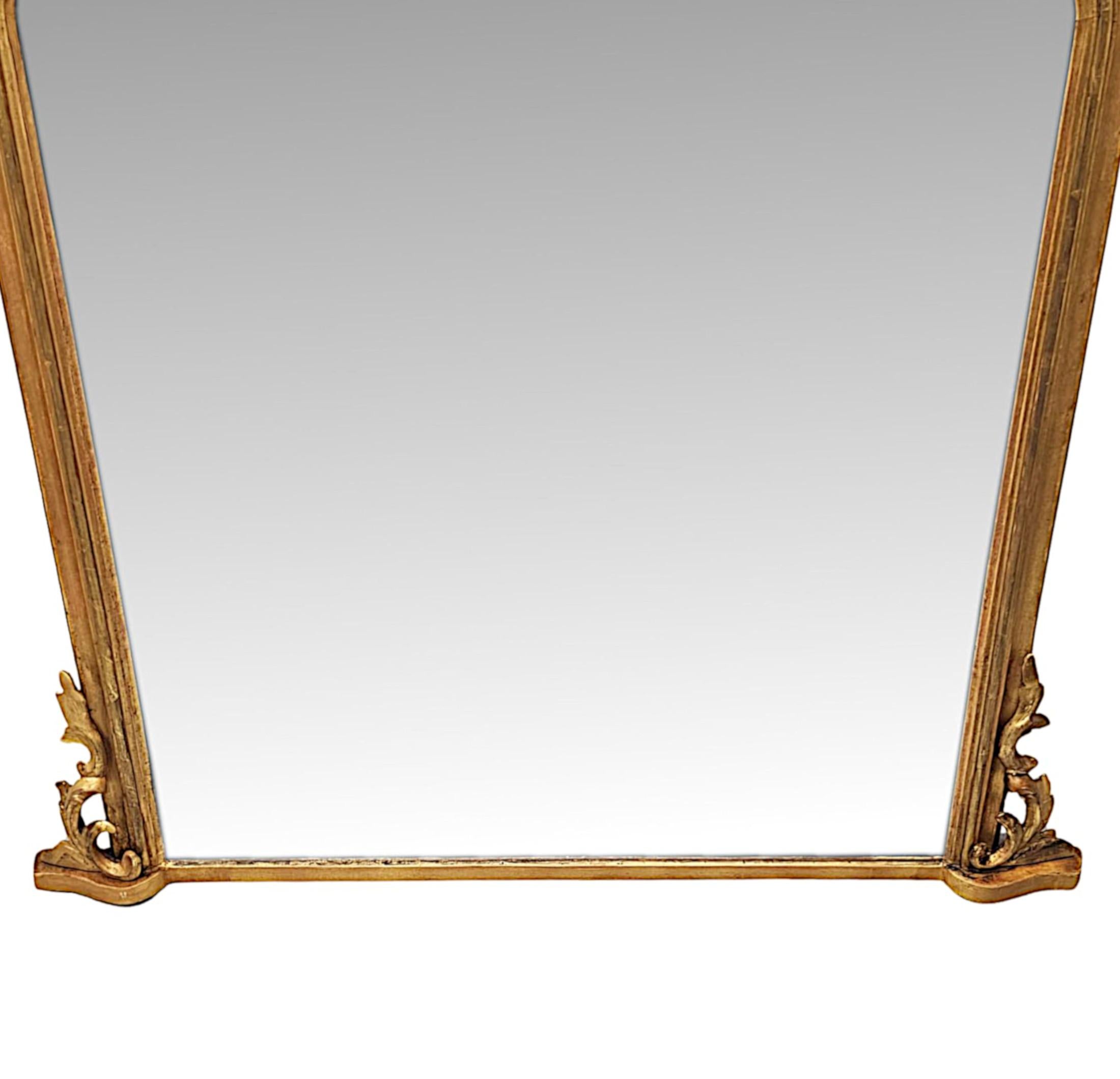  A Fabulous 19th Century Giltwood Archtop Overmantel Mirror In Good Condition For Sale In Dublin, IE