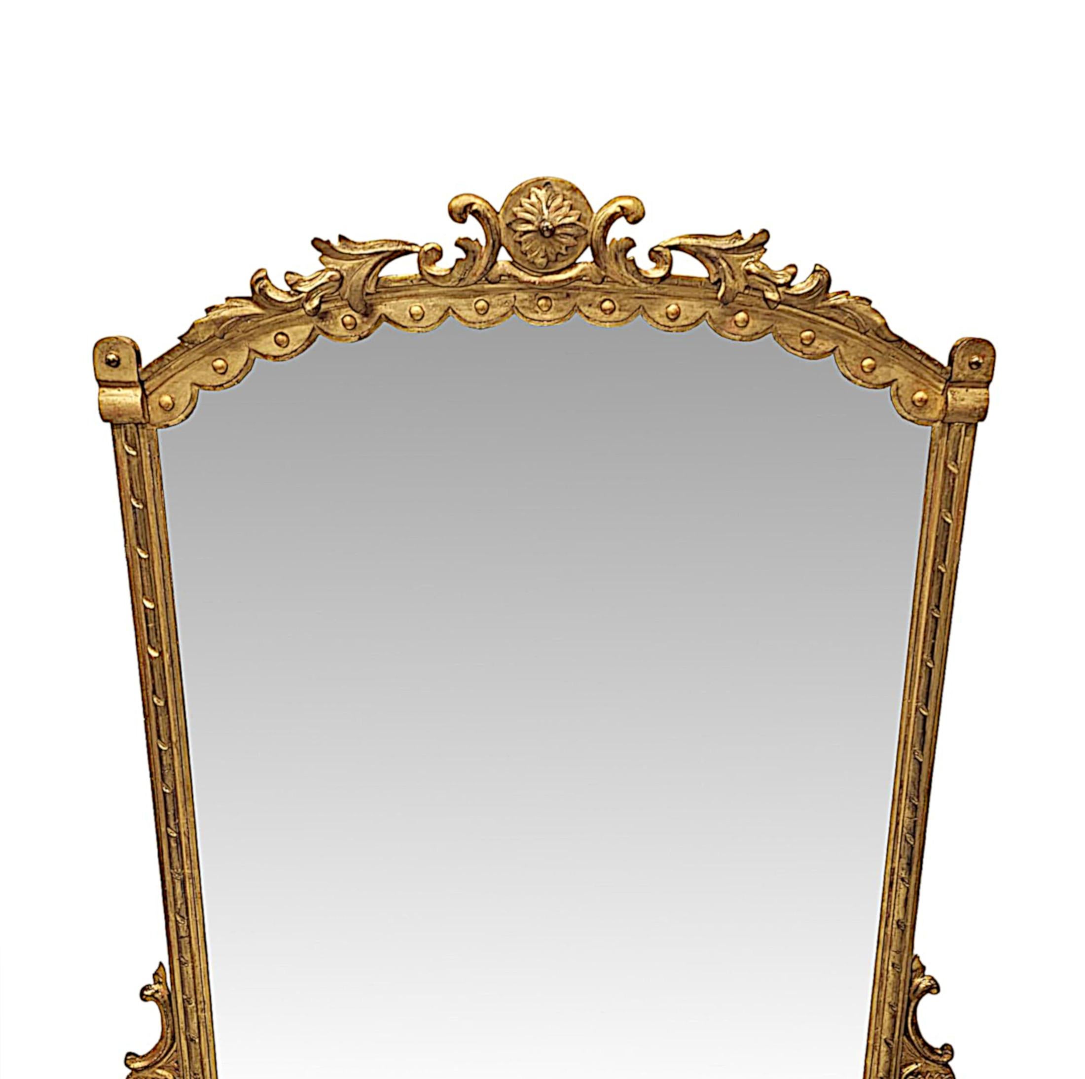 A Fabulous 19th Century Giltwood Overmantel Mirror In Good Condition For Sale In Dublin, IE